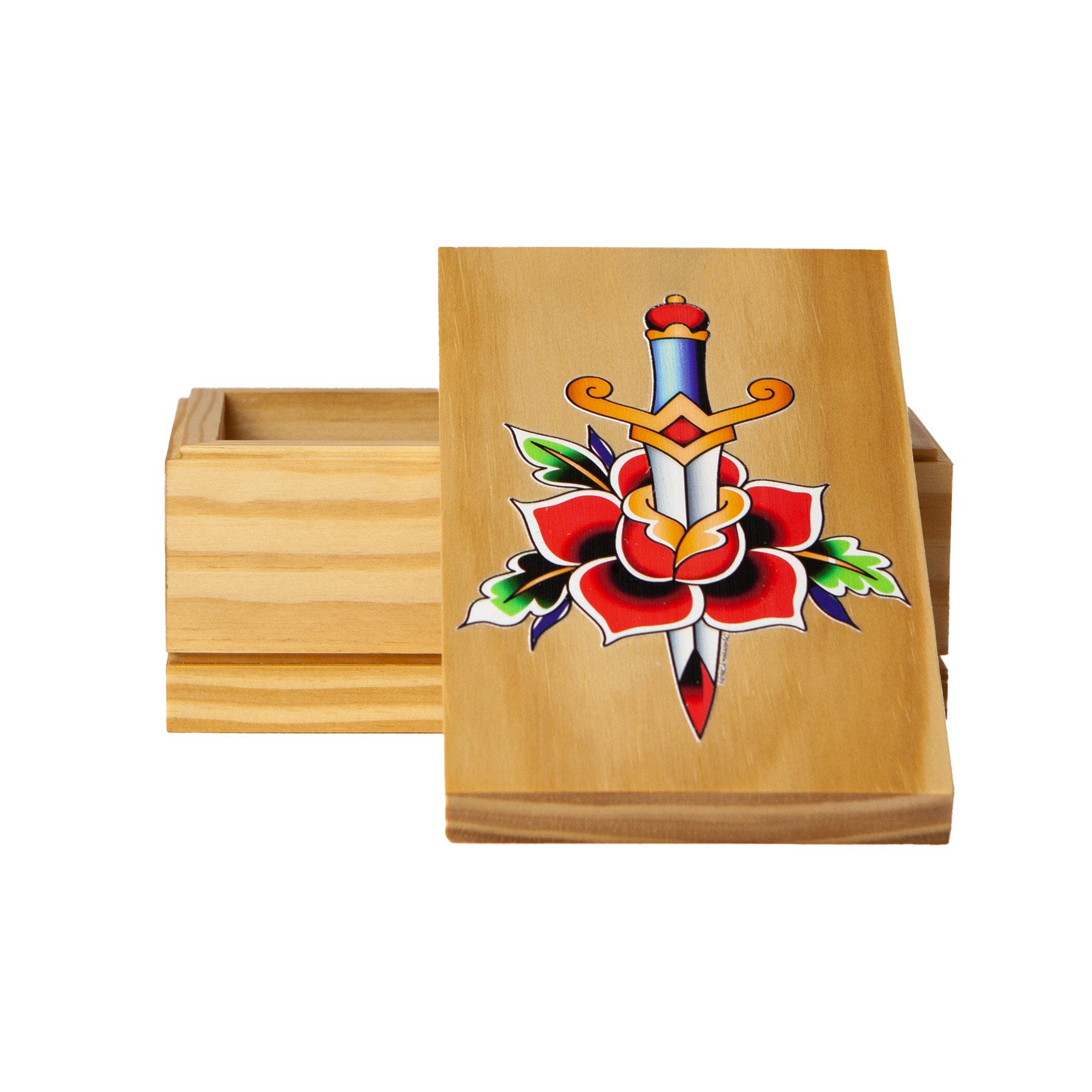Caixa Organizadora de Madeira Tattoo Punhal Patrícia Maranhão
