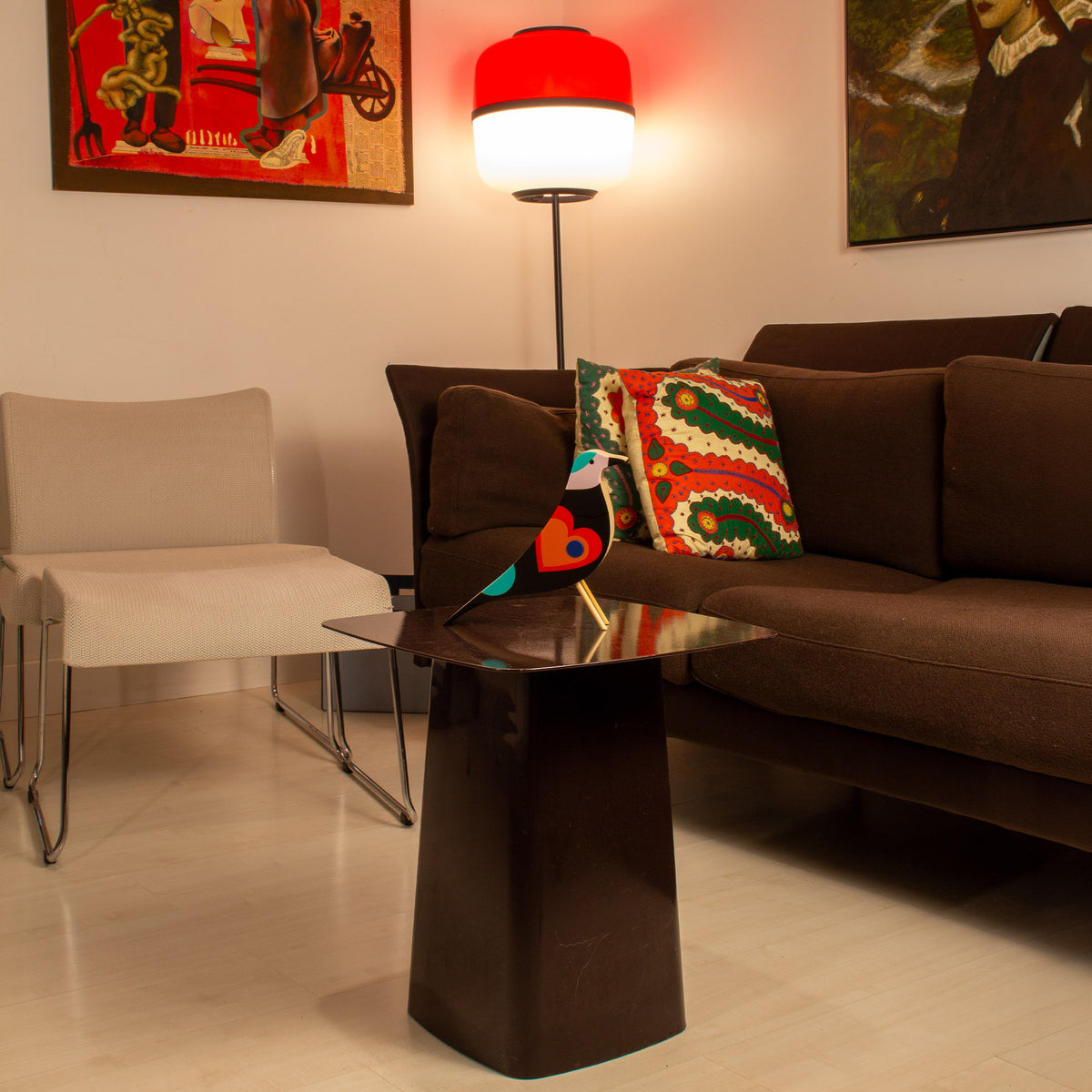 Pássaro Bird Eames Pop Escultura em Madeira