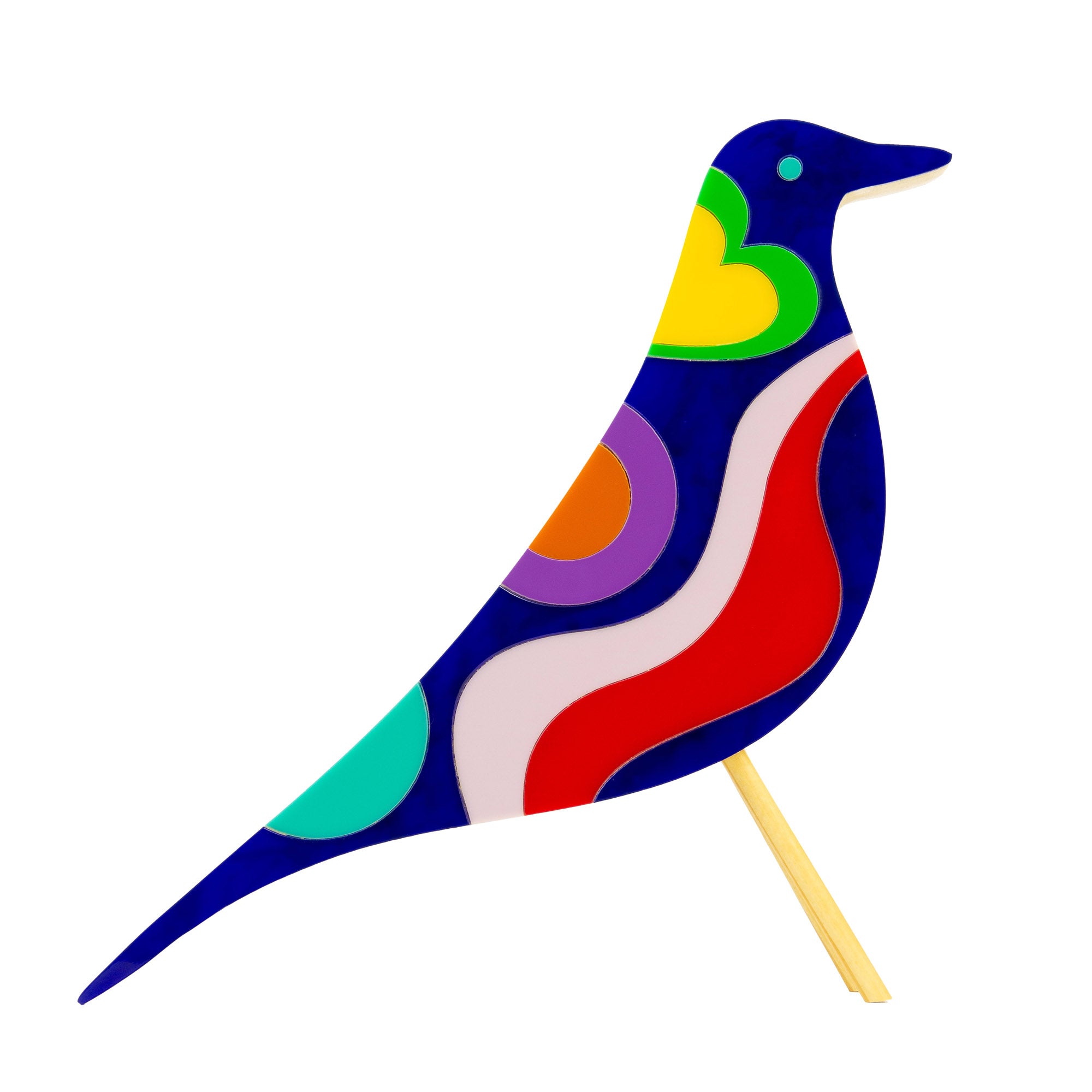 Pássaro Bird Eames Tropicália Escultura em Madeira