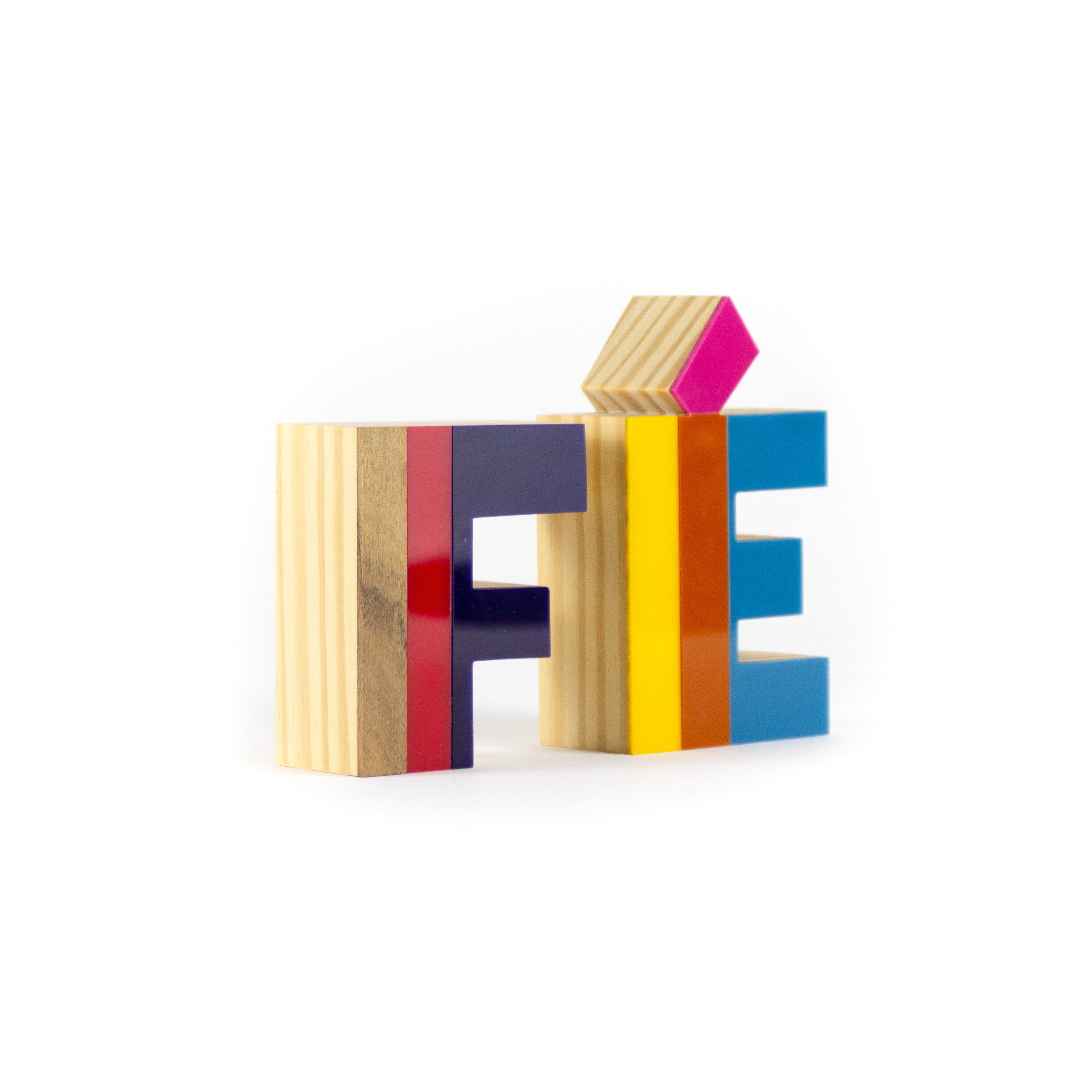 Wooden Sculpture Word Faith Mini Color Patricia Maranhão