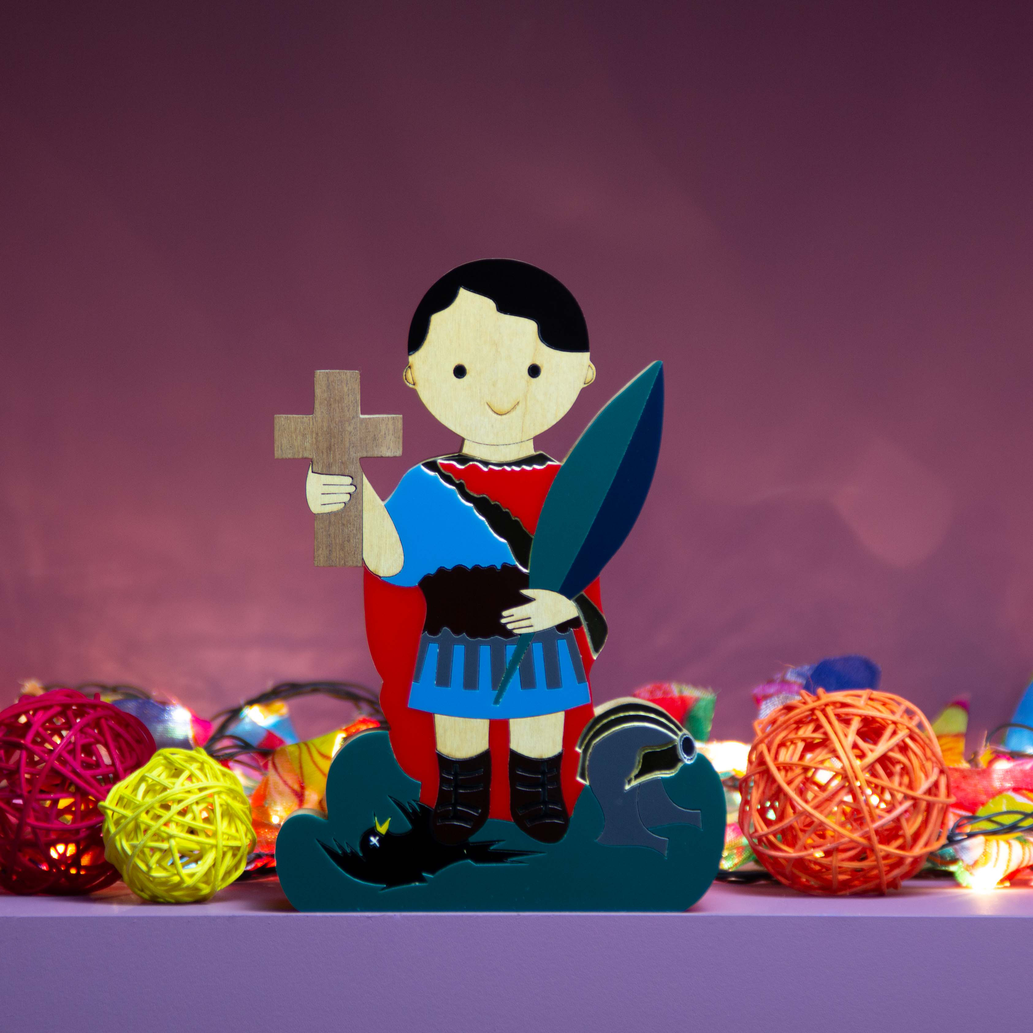 Wooden Sculpture Saint Expedito Mini Patricia Maranhão