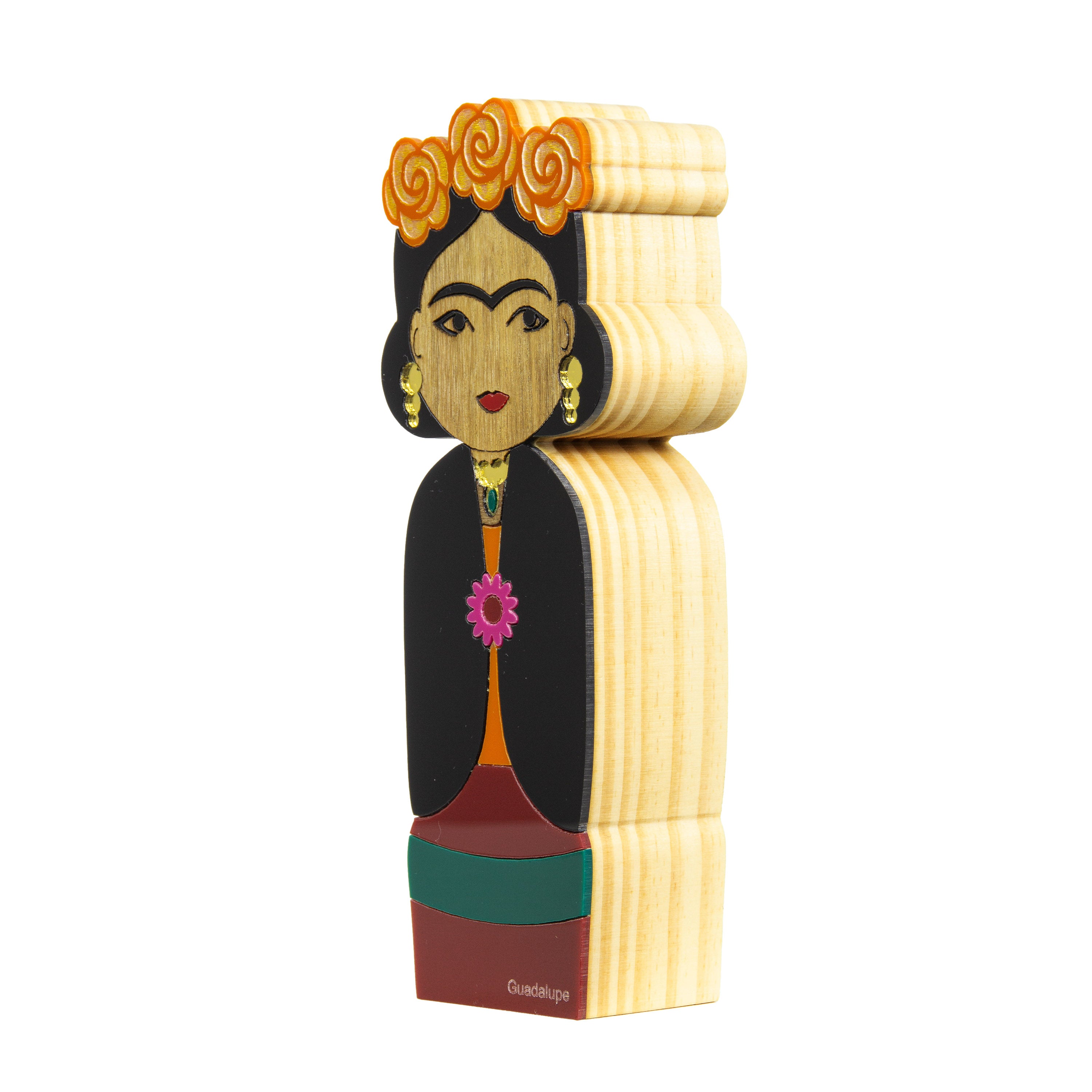 Kokeshi Wood Sculpture Frida