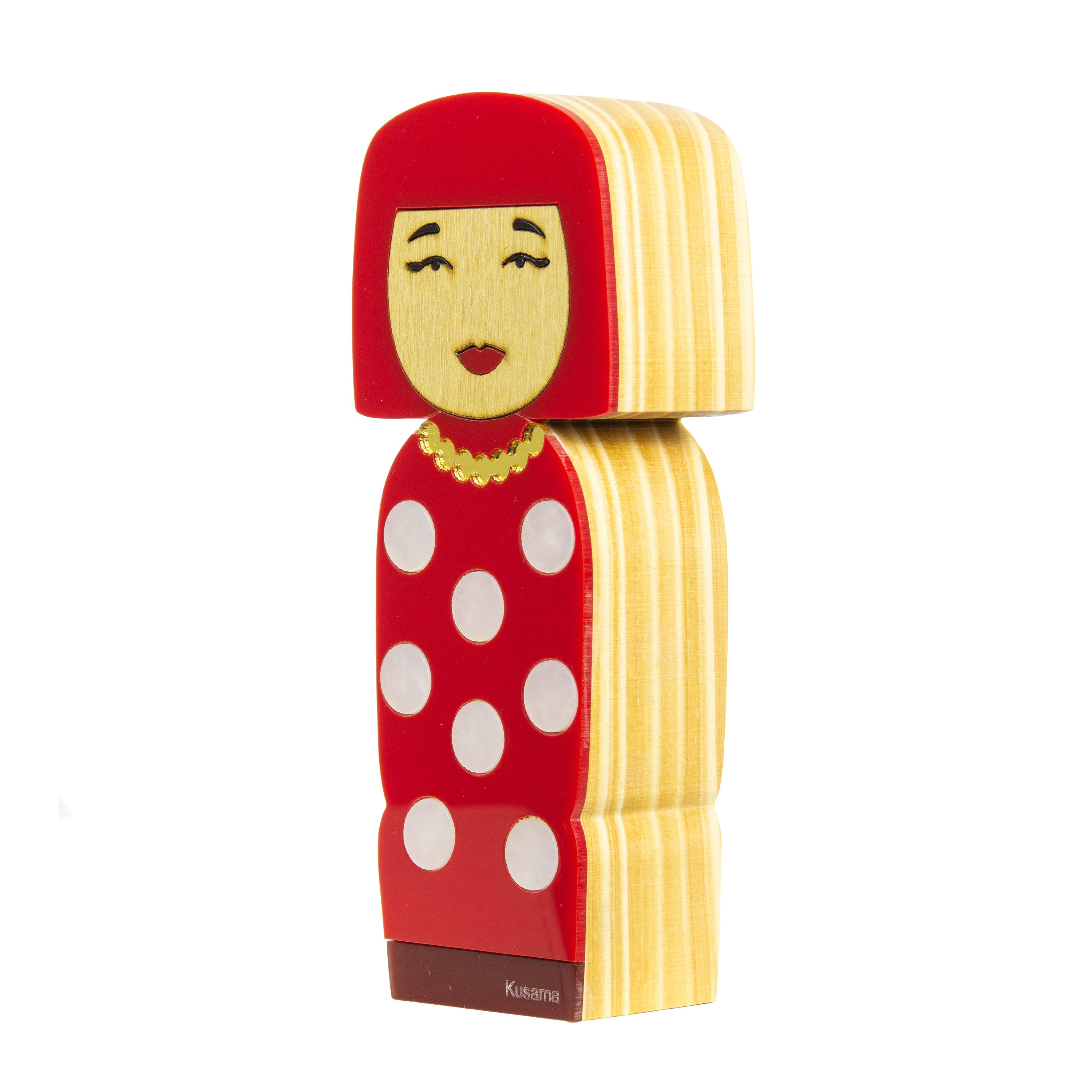 Kokeshi Escultura de Madeira Kusama