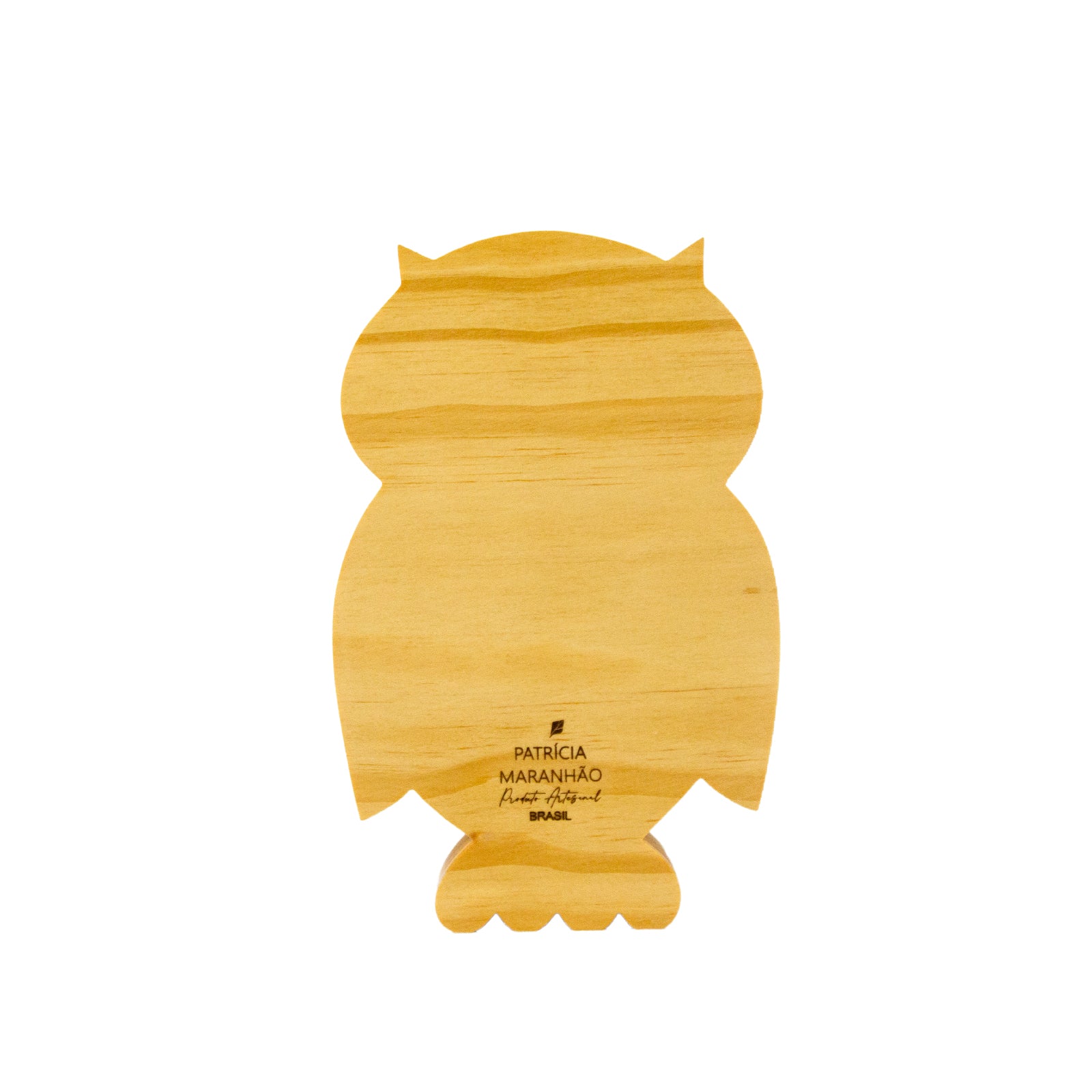 Wooden Sculpture Owl Skull Patricia Maranhão