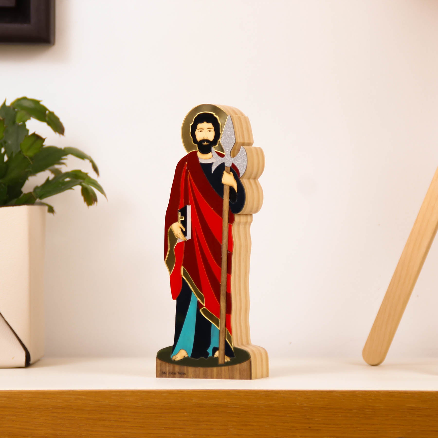 Wooden Sculpture Saint Jude Sacred Patricia Maranhão