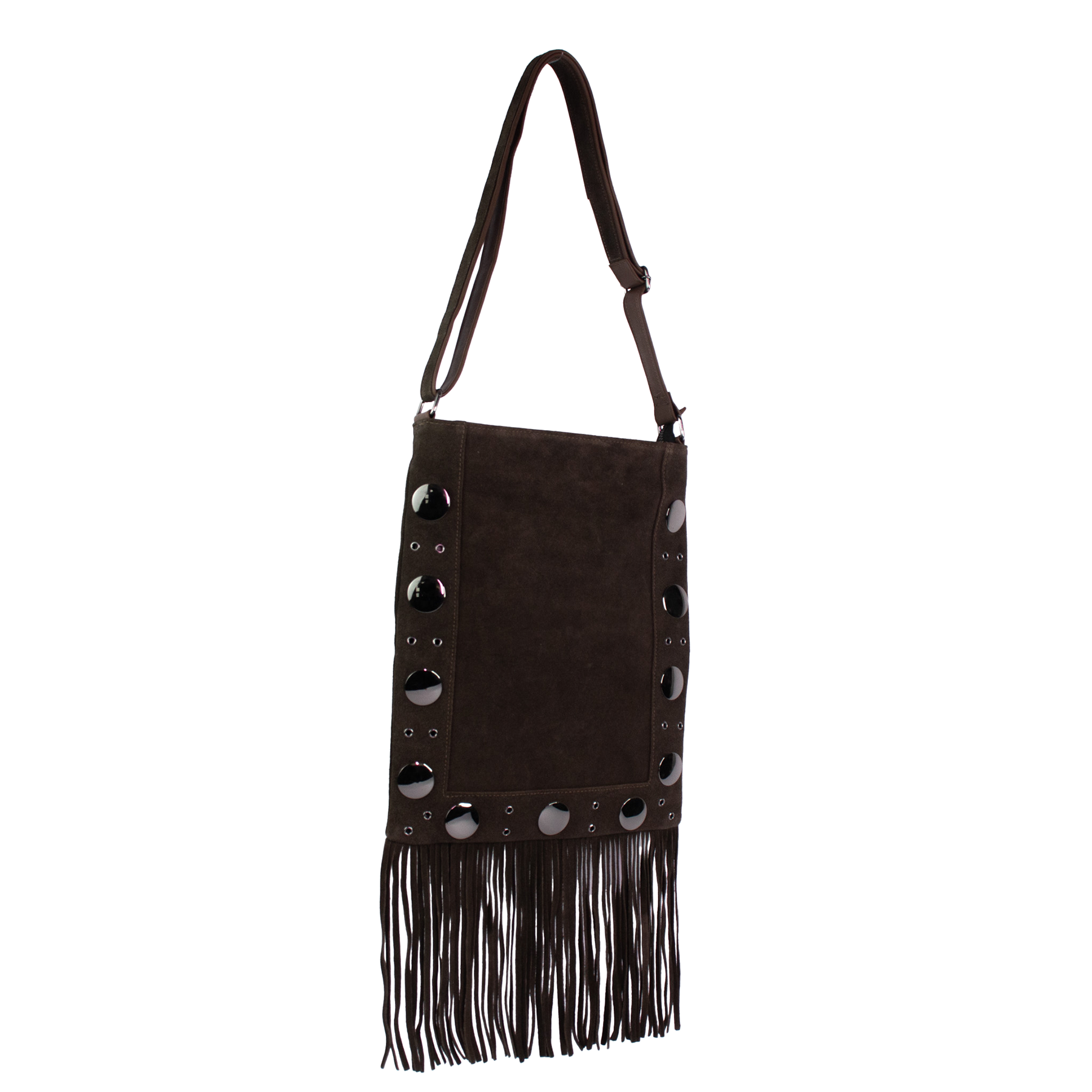 Boho James Crossbody Bag in Genuine Leather with Fringes by Patrícia Maranhão