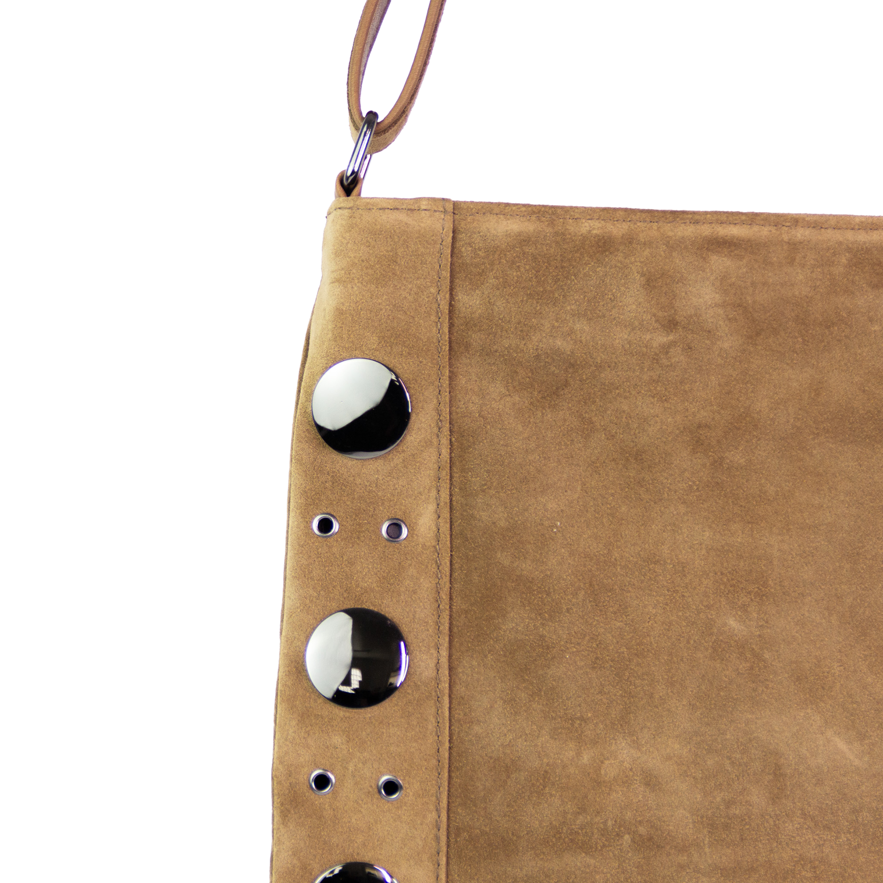 James Boho Crossbody Bag in Genuine Mocha Mousse Leather with Fringe by Patrícia Maranhão