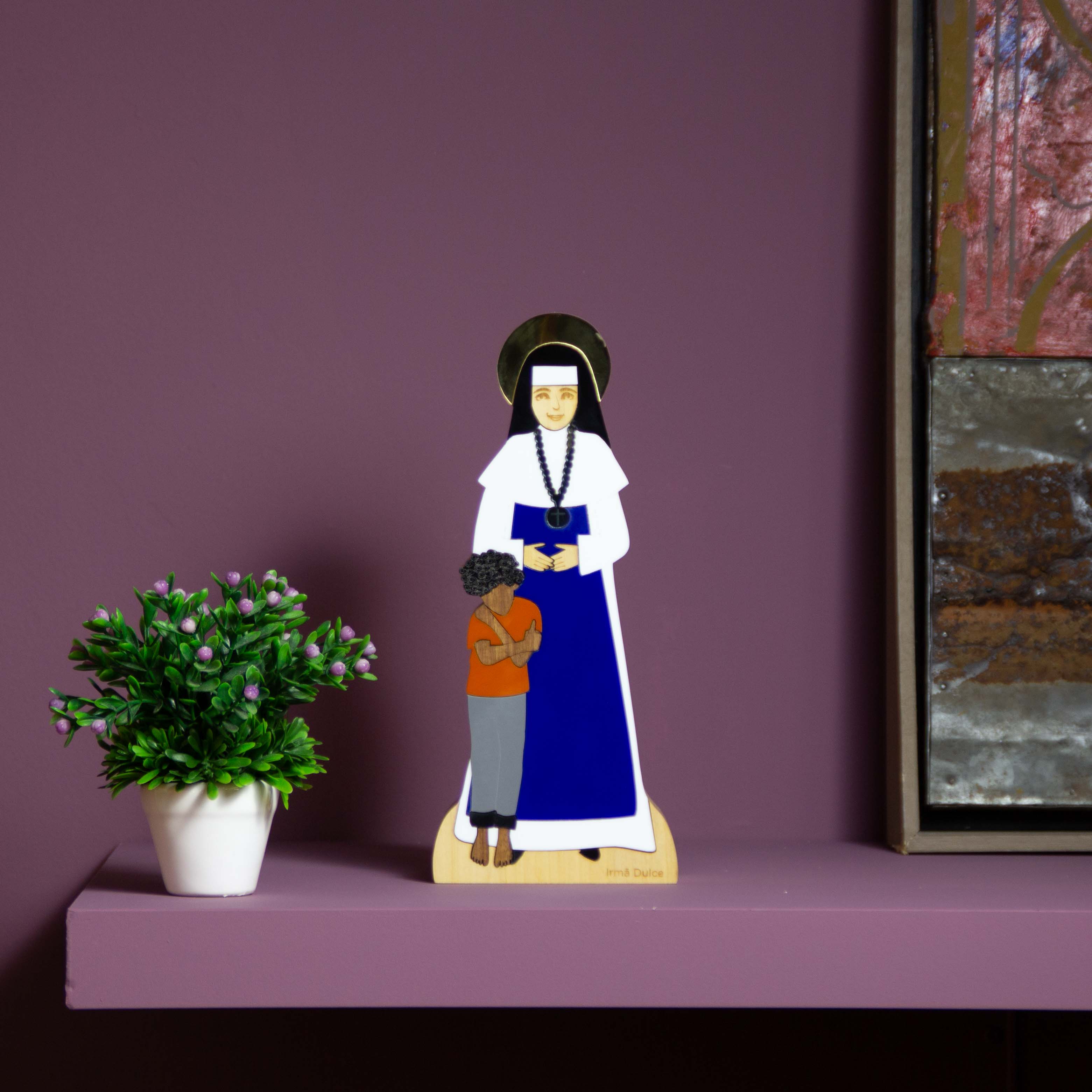 Wooden Sculpture Saint Sister Dulce Patricia Maranhão