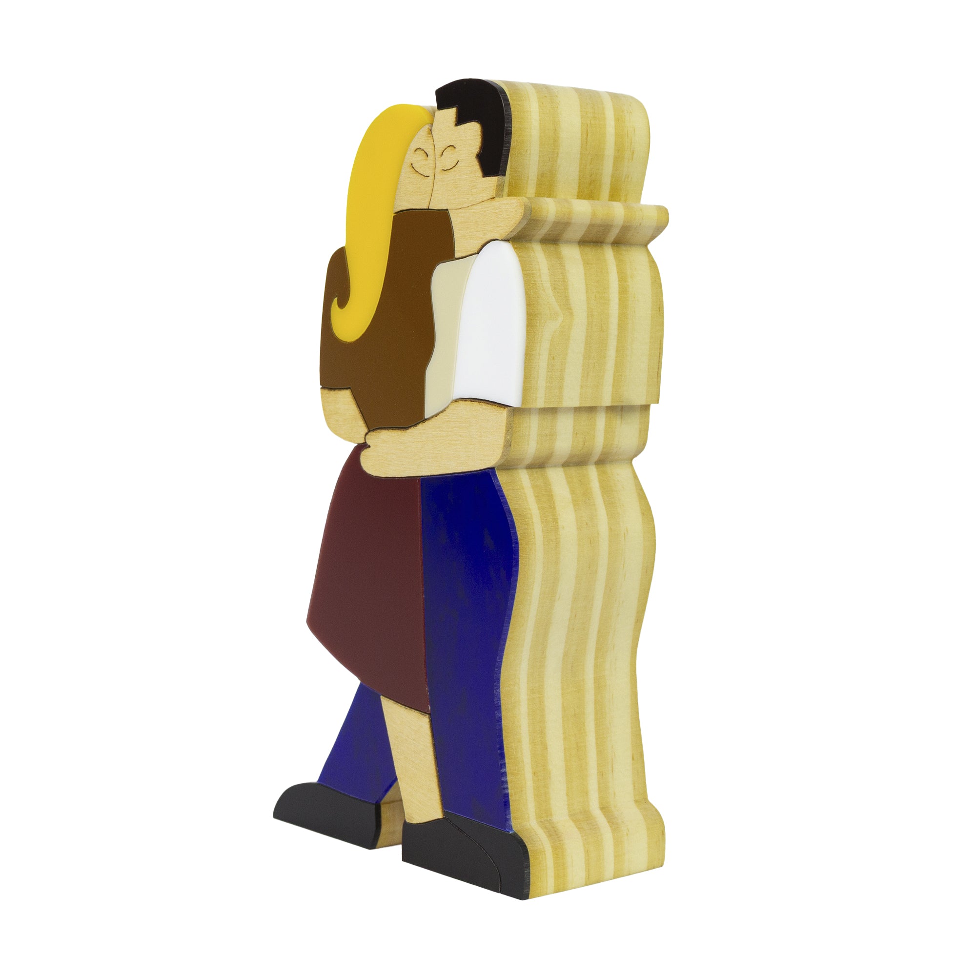 Wooden Sculpture of Lovers by Patricia Maranhão