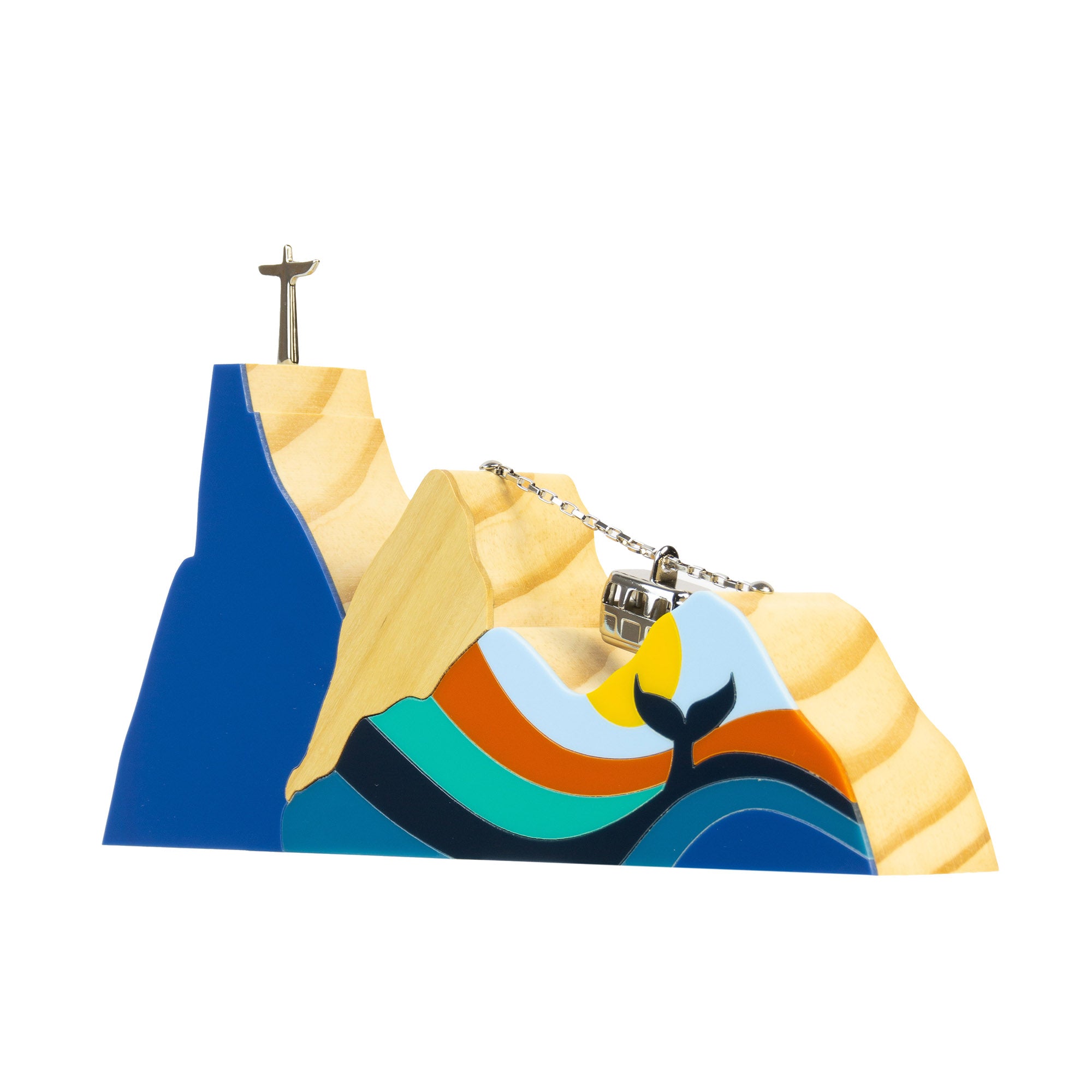 Escultura Paisagem Rio Baleia em Madeira (M)