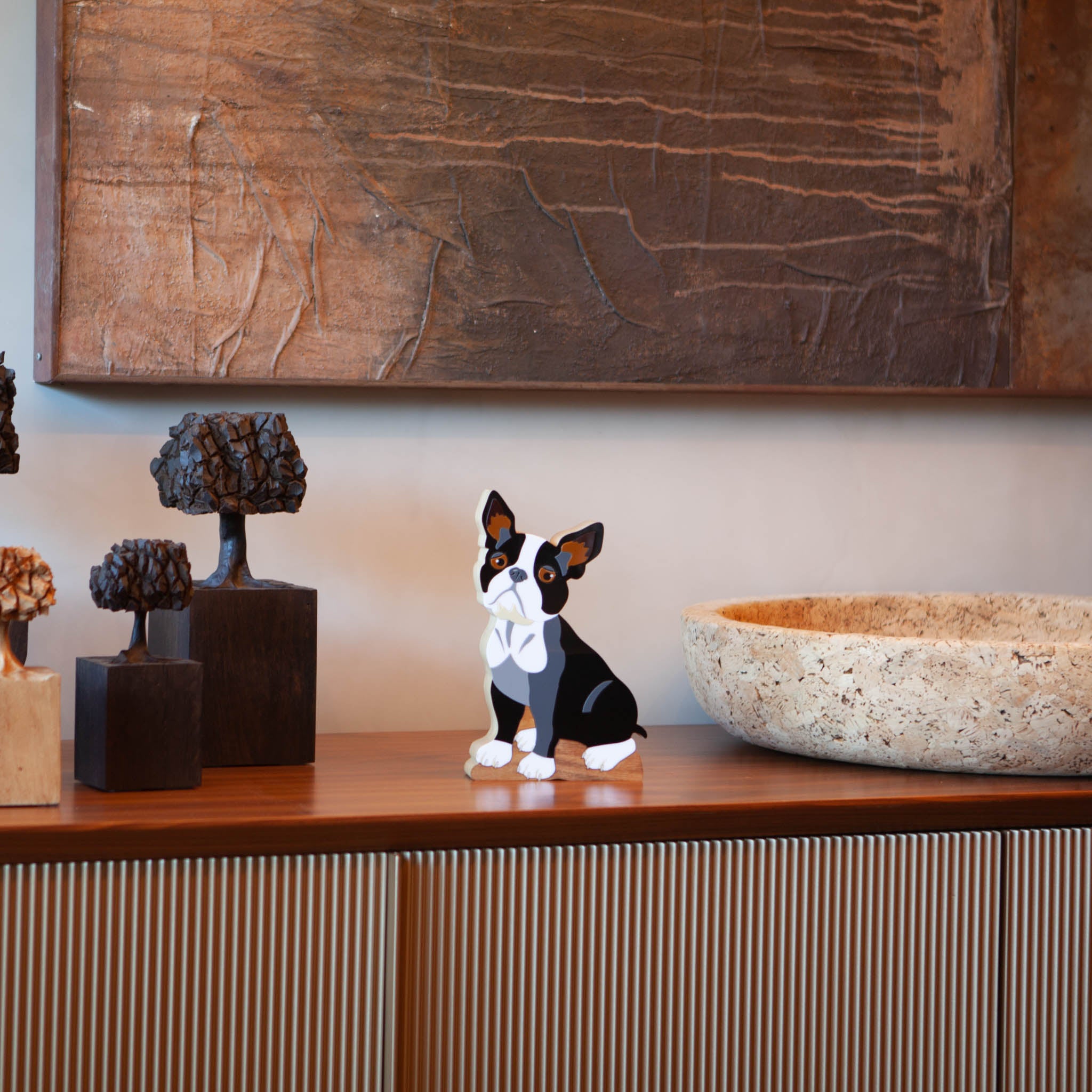French Bulldog Wood Sculpture Patricia Maranhão