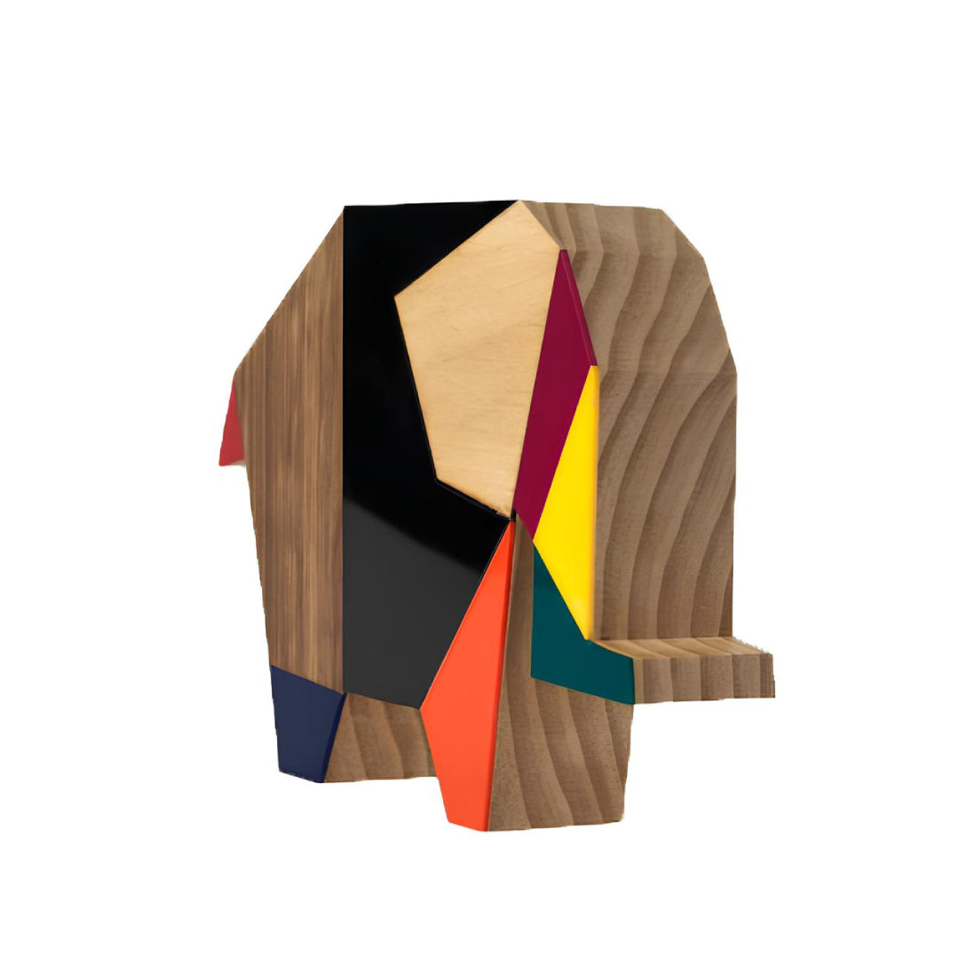 Geo Elephant Color Wooden Sculpture Patrícia Maranhão