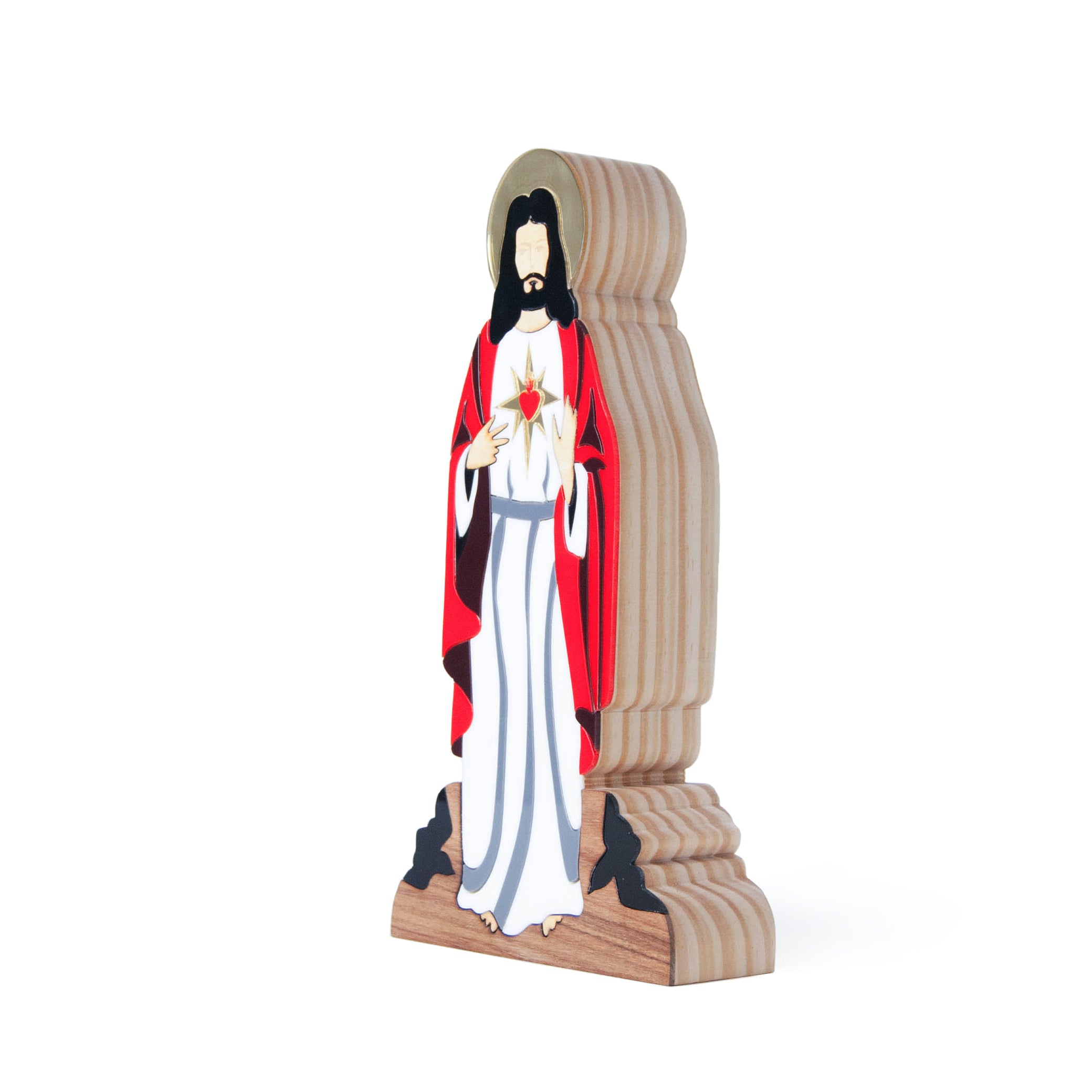 Wooden Sculpture Sacred Heart of Jesus Sacred Patricia Maranhão