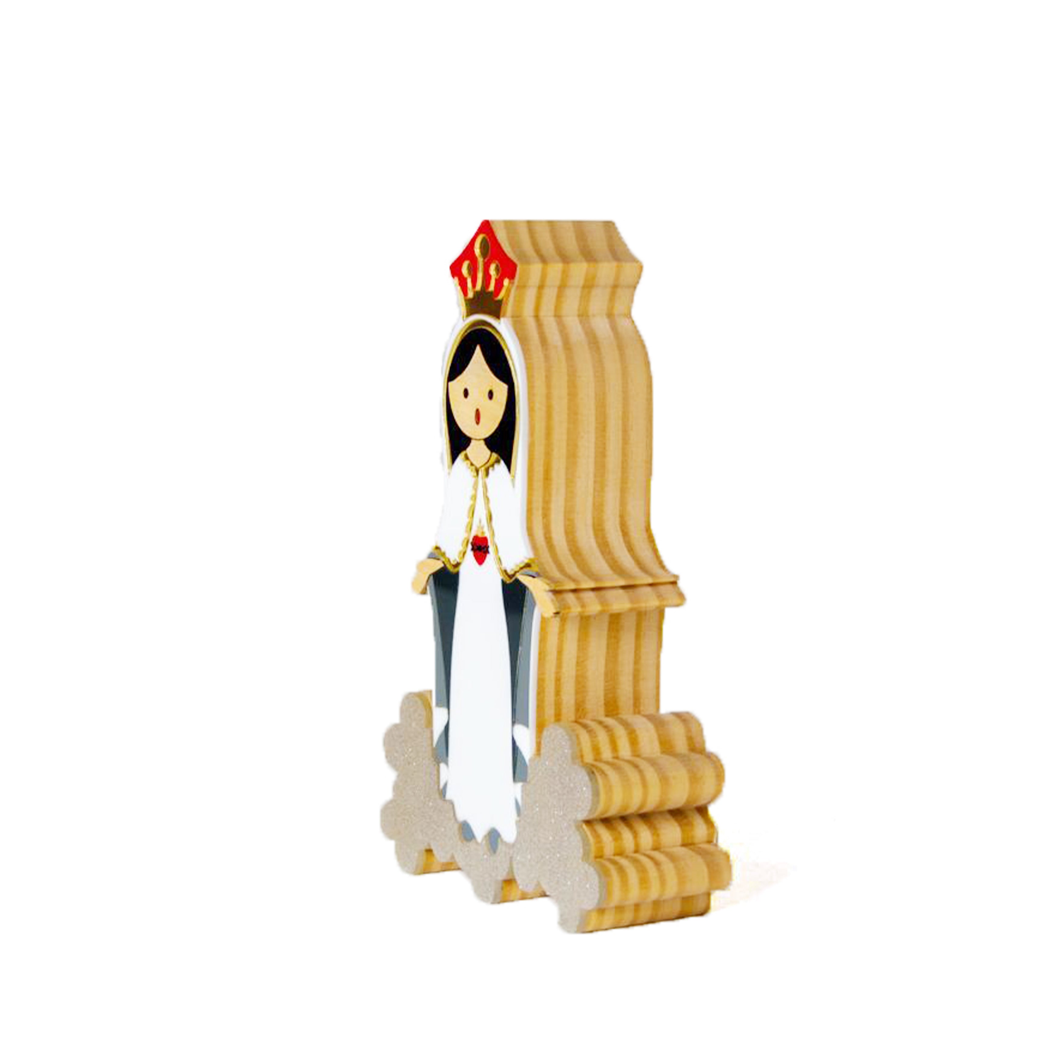 Wooden Sculpture Sacred Heart of Mary Sacra Mini Patricia Maranhão