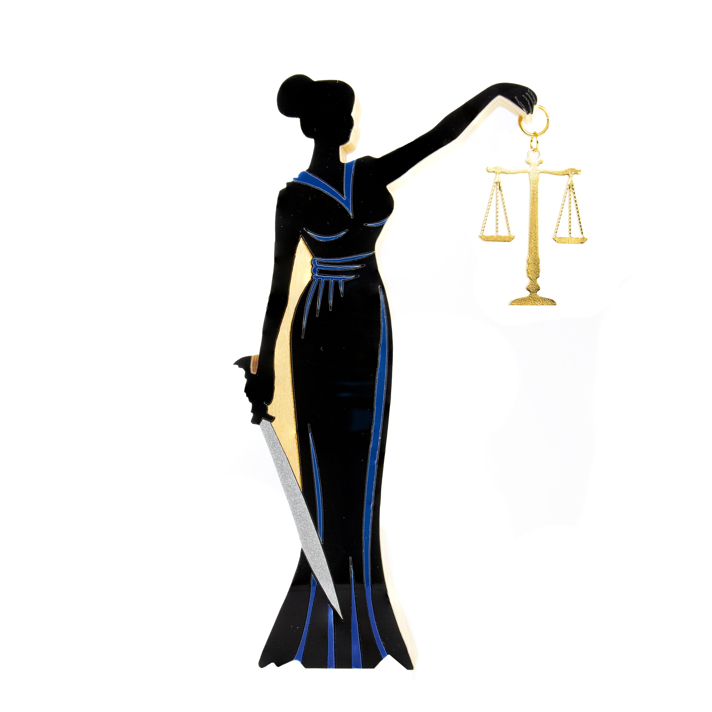 Escultura de Madeira Deusa da Justiça Patricia Maranhão
