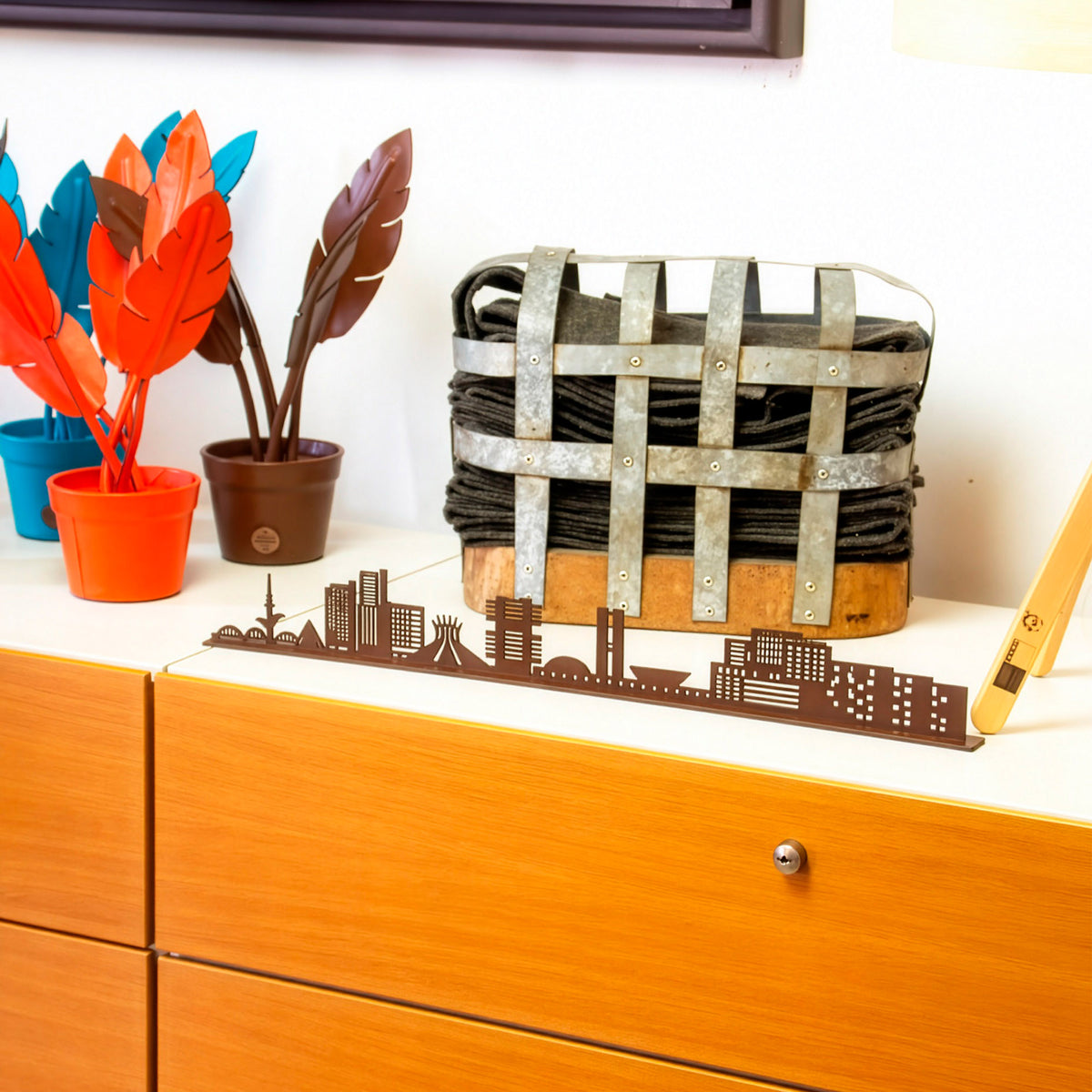Escultura Skyline Brasília em Ferro — Design Autoral