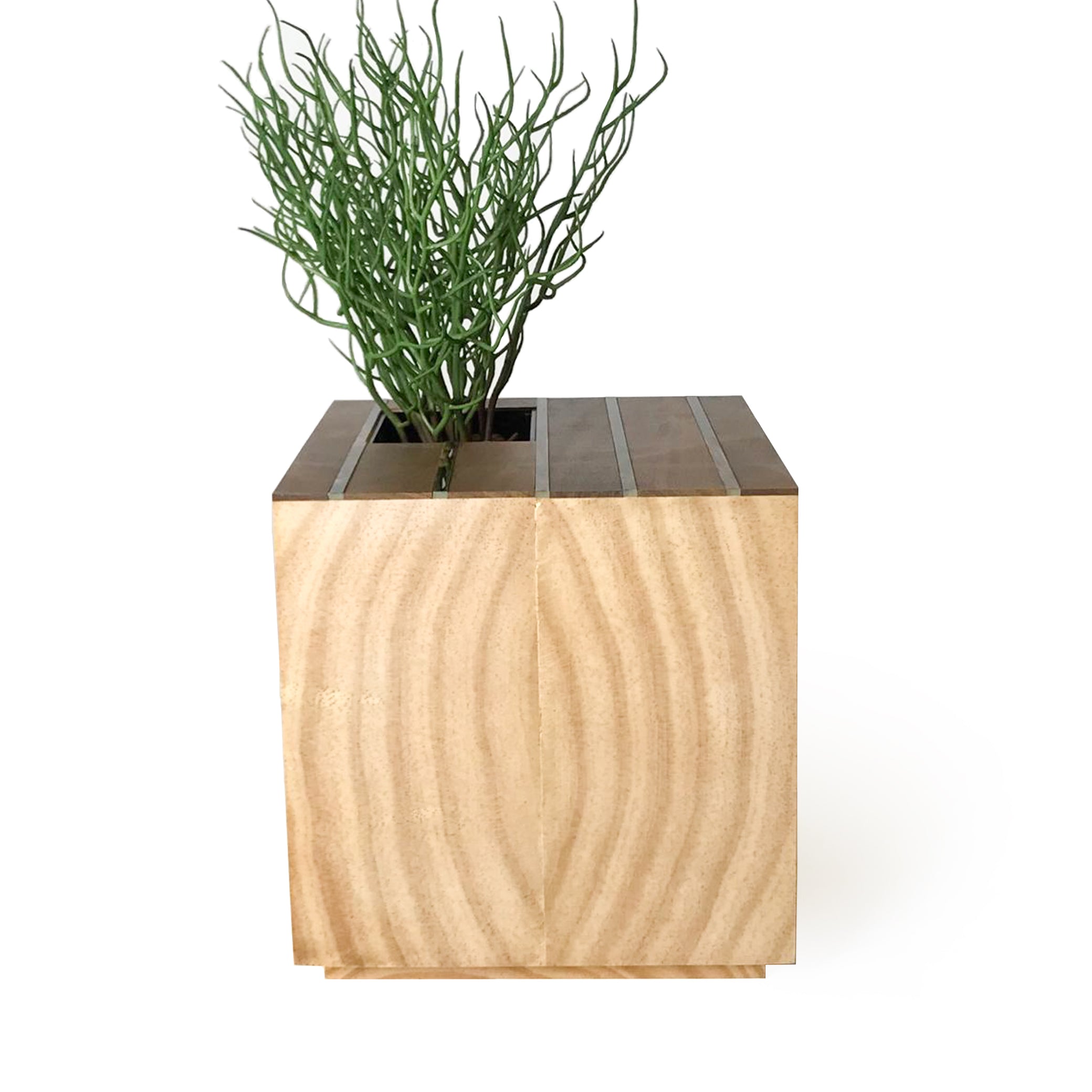 Cachepot de Madeira Cubo Betumê G Patricia Maranhão