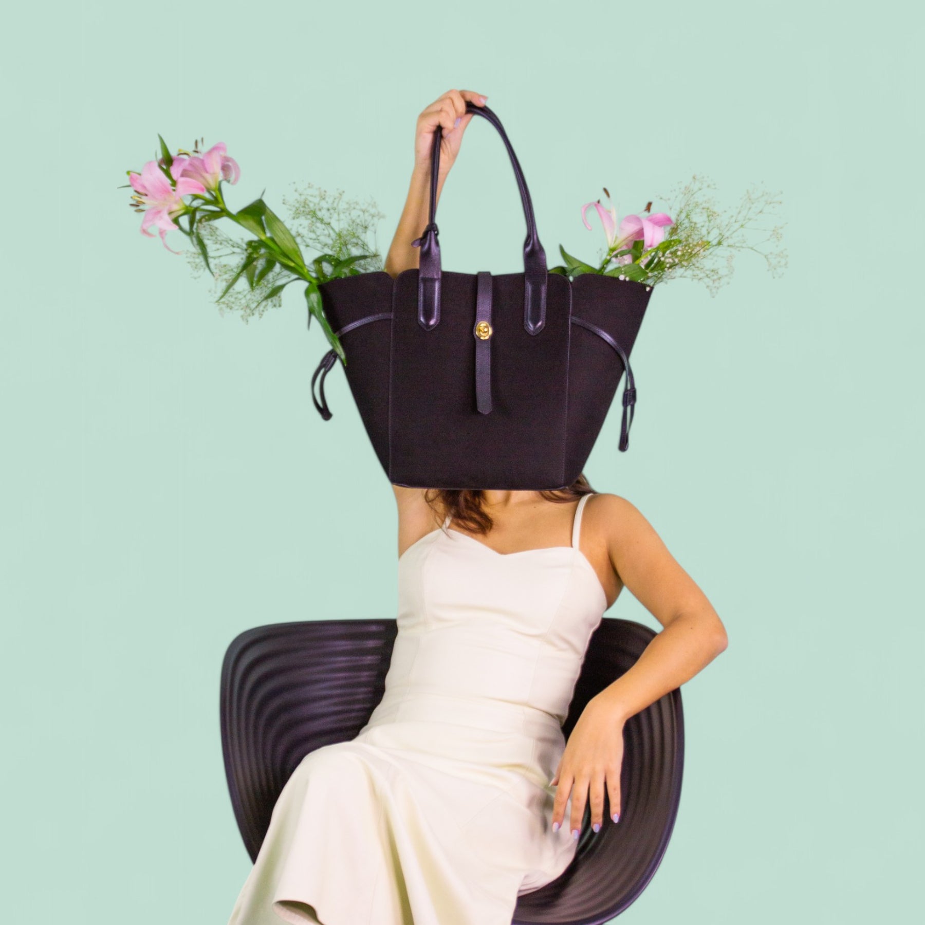Melania Shopping Bag, Genuine Leather, Black, Patricia Maranhão