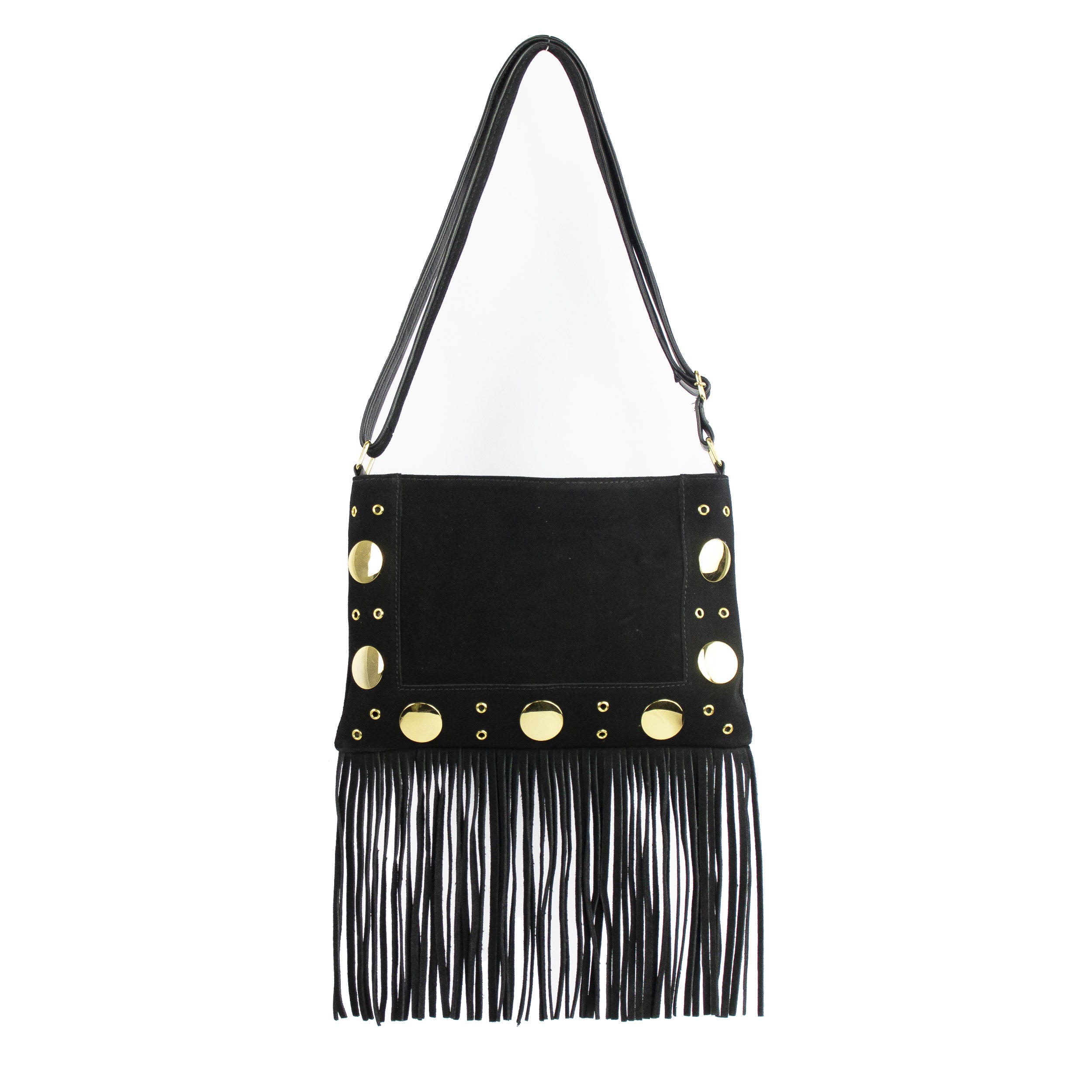 Bolsa Tiracolo Boho James P Couro Legítimo Com Franjas Patrícia Maranhão