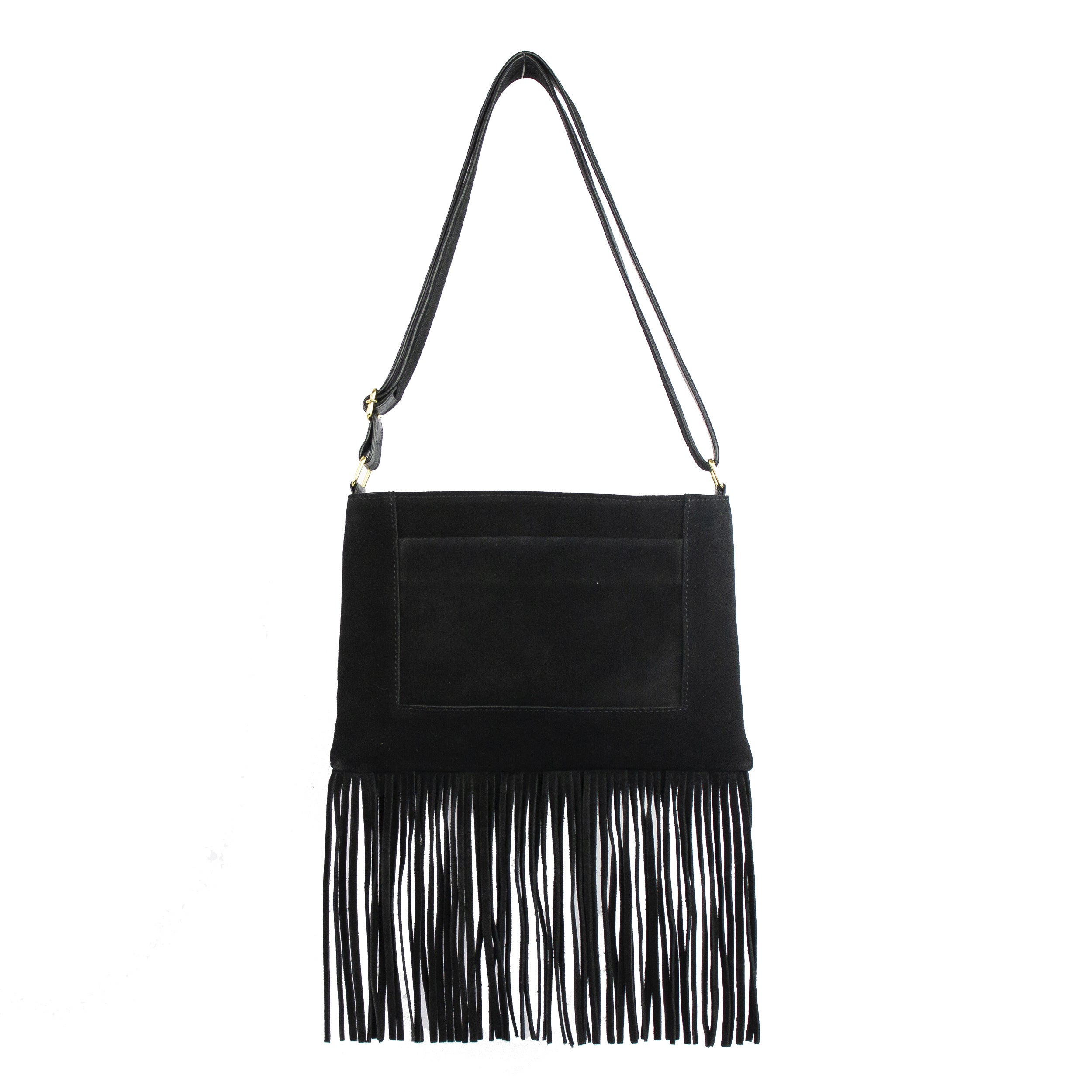 Bolsa Tiracolo Boho James P Couro Legítimo Com Franjas Patrícia Maranhão