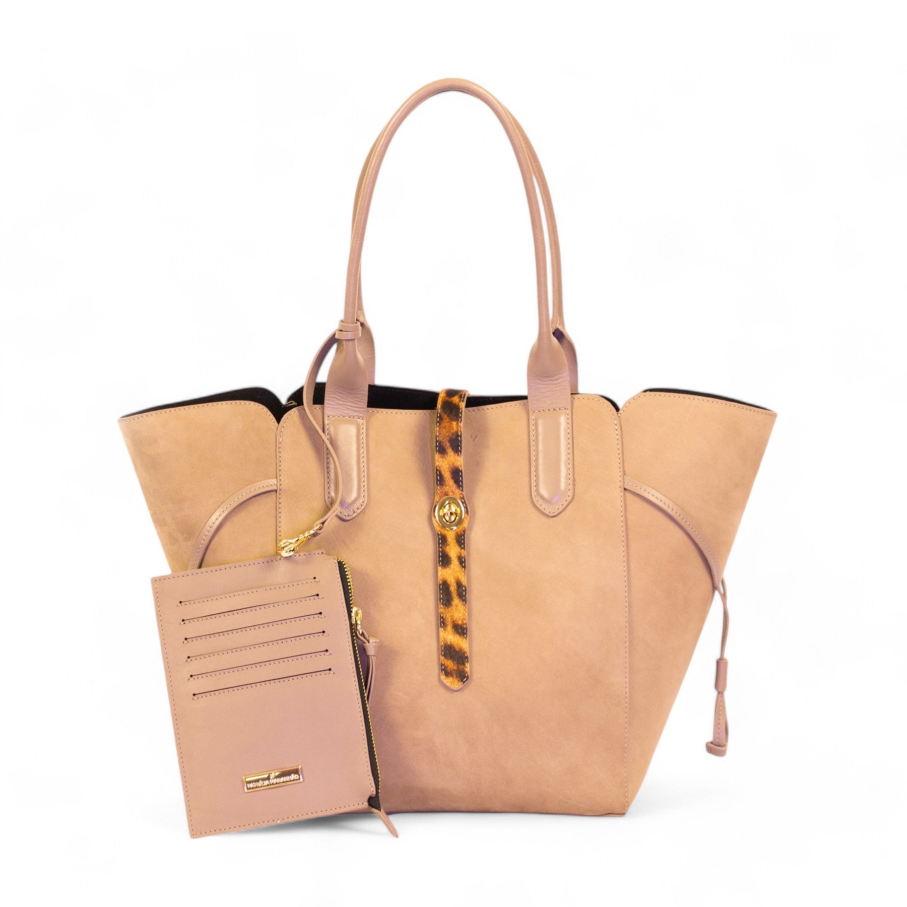 Melania Fendi Genuine Leather Shopping Bag with Leopard Print Strap by Patrícia Maranhão