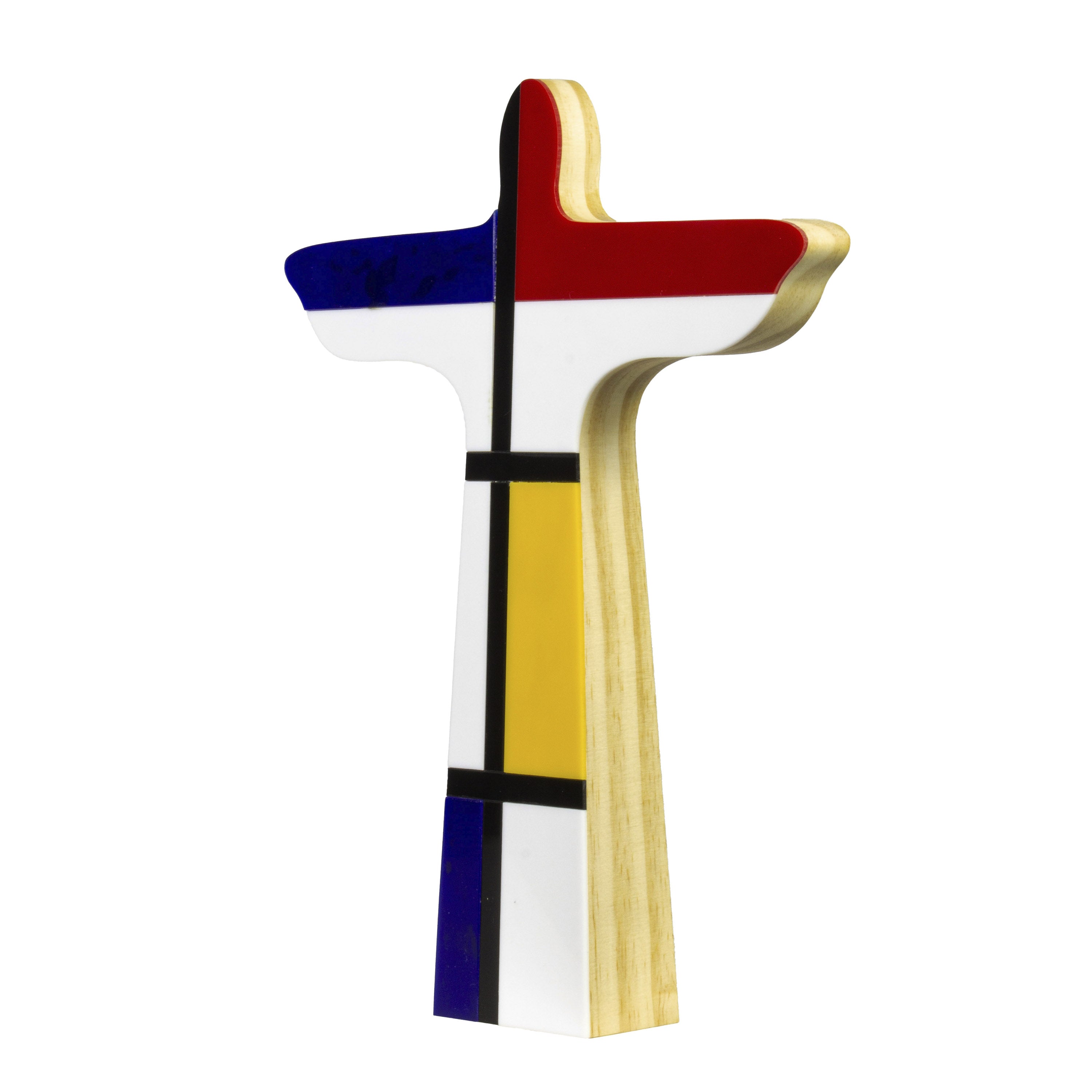 Cristo Redentor Rio Mondrian Escultura em Madeira (G)