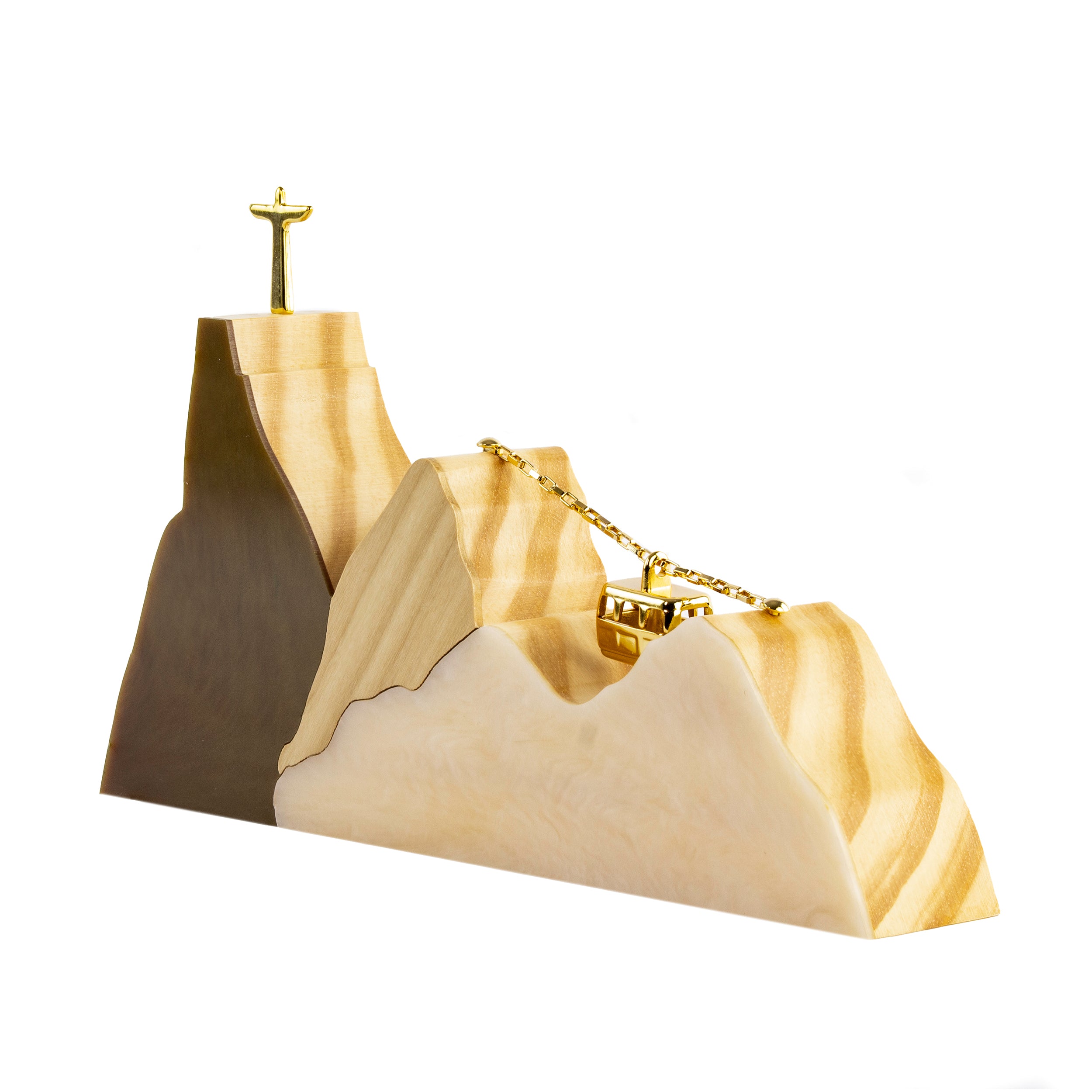 Escultura de Madeira Paisagem Gold Rio Média Patricia Maranhão