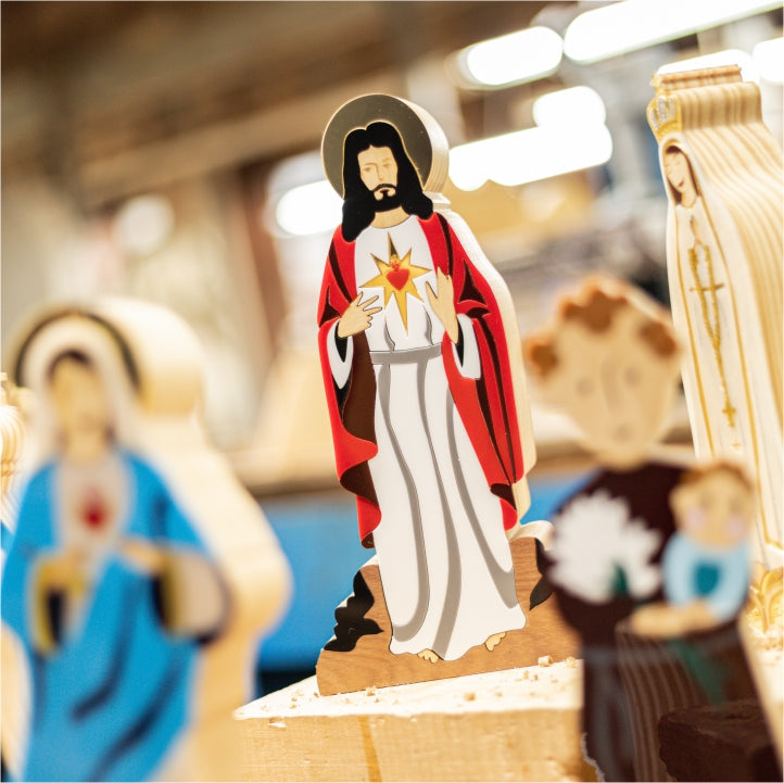 Wooden Sculpture Sacred Heart of Jesus Sacred Patricia Maranhão