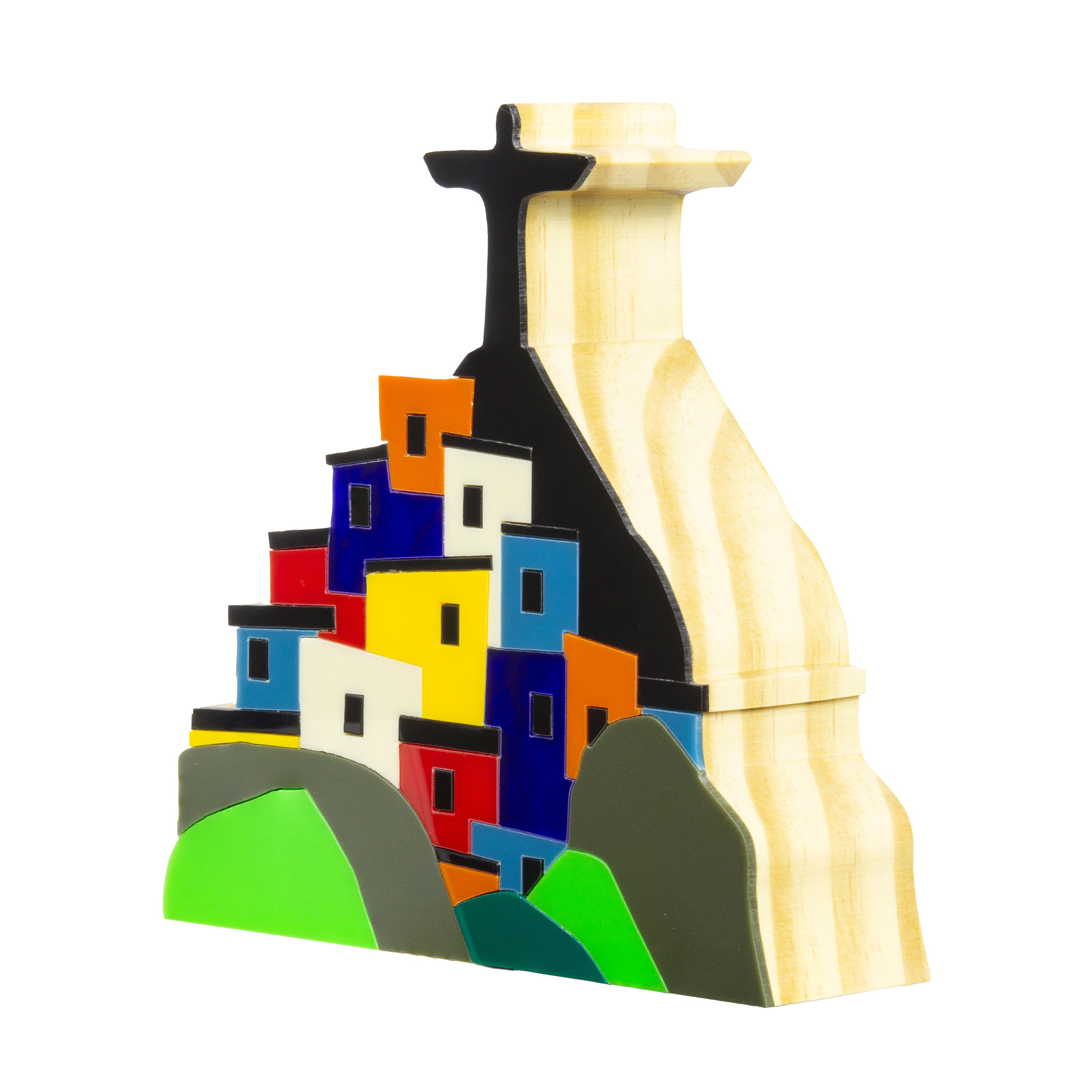 Wooden Sculpture Landscape River Favela Patrícia Maranhão