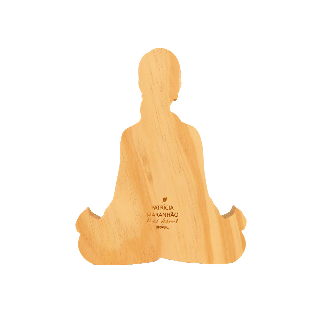 Meditating Medical Wooden Sculpture Patricia Maranhão