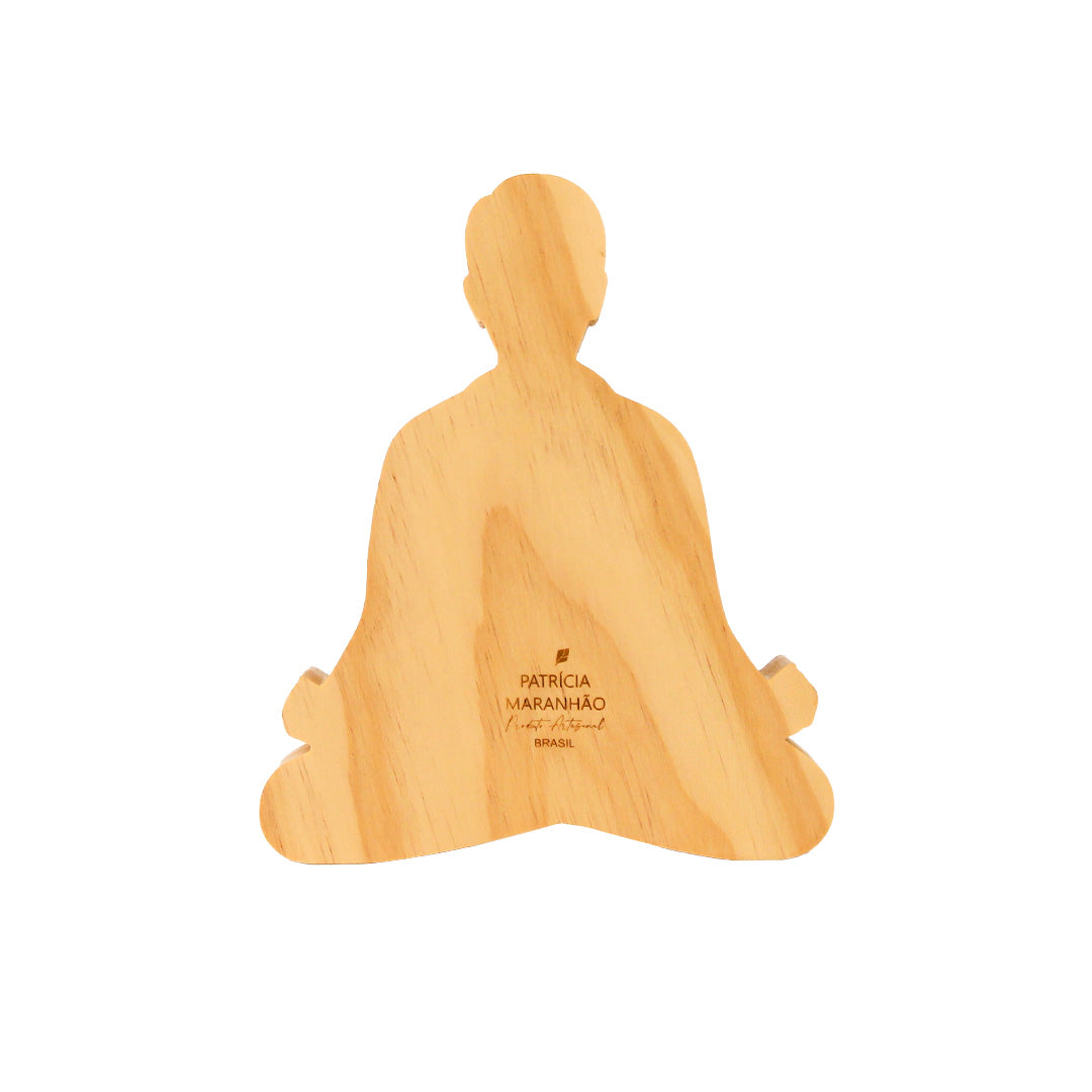 Wooden Sculpture Meditating Doctor Patricia Maranhão
