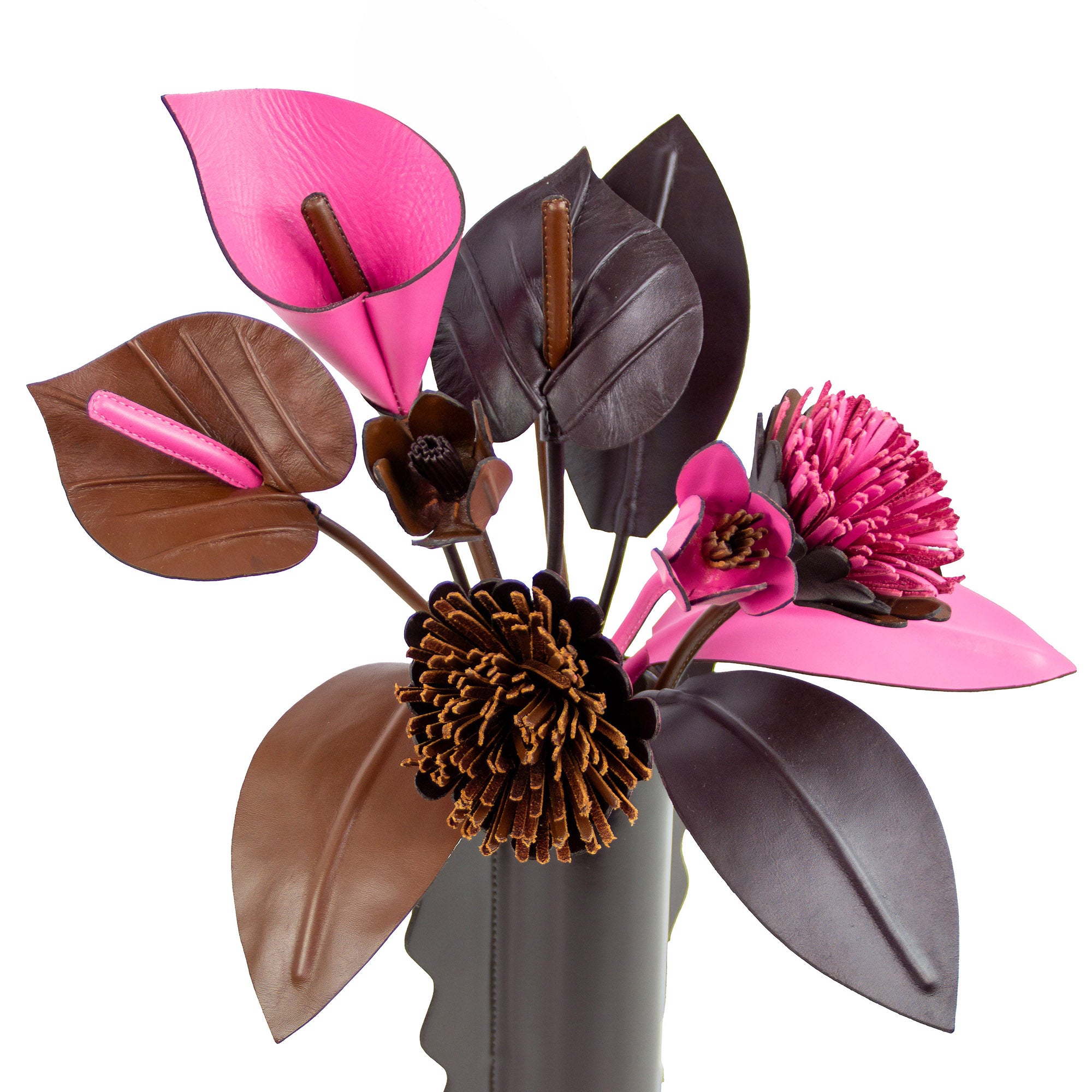 Arranjo Floral em Couro