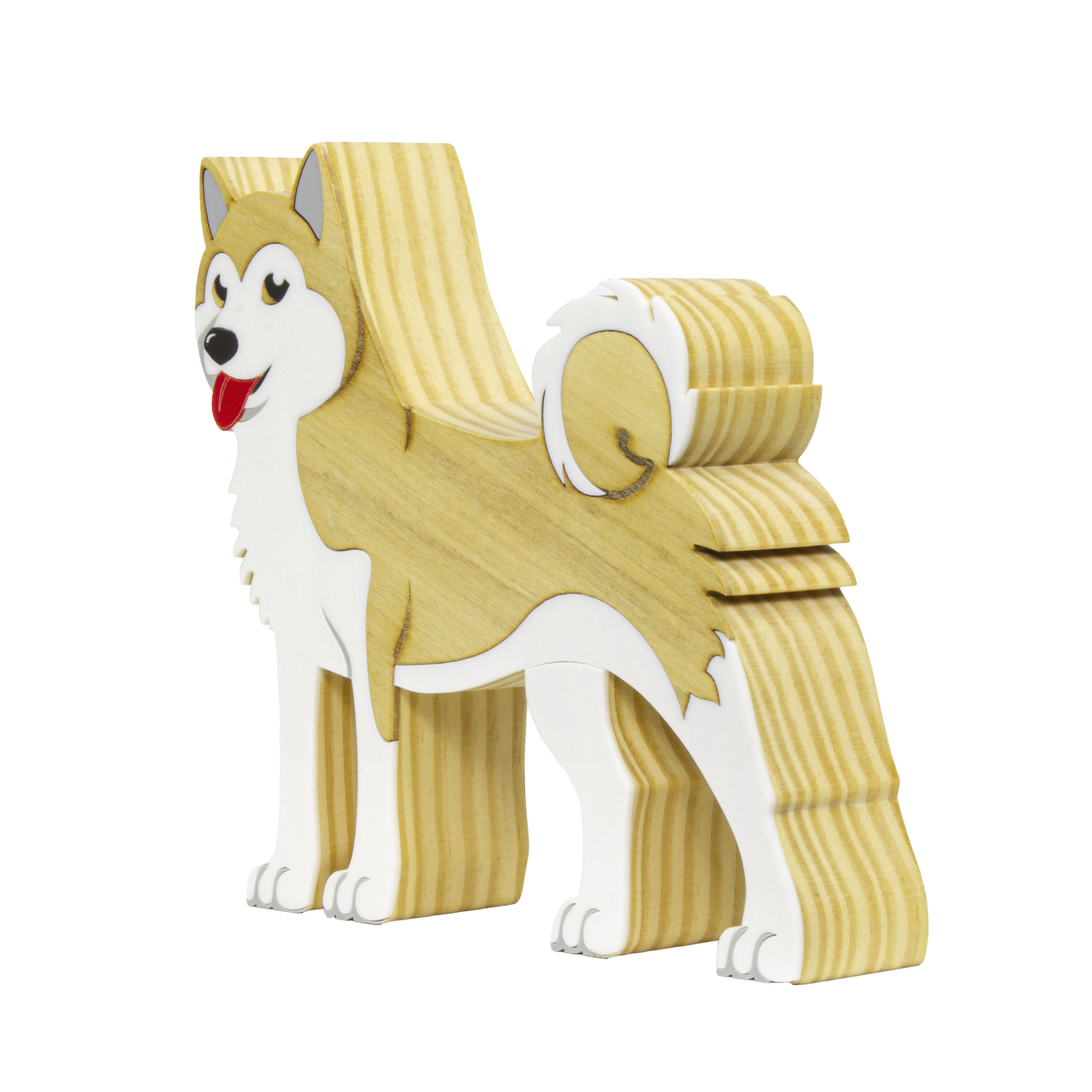 Escultura de Madeira Cachorro Akita Laila Patricia Maranhão