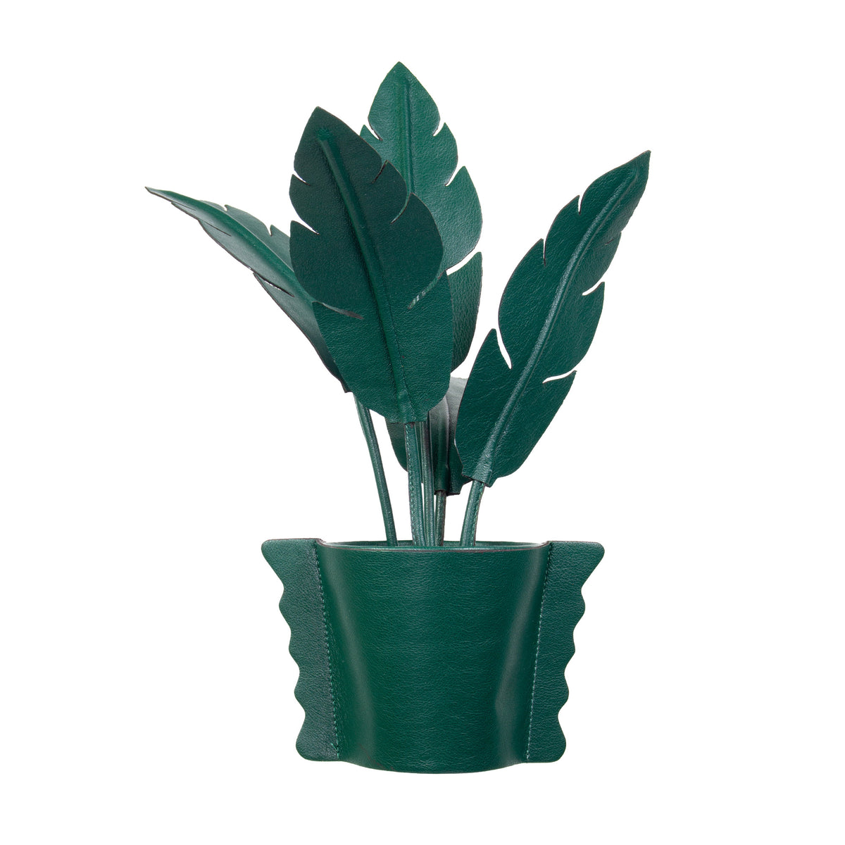 Bananeira Vaso Linux em Couro Verde
