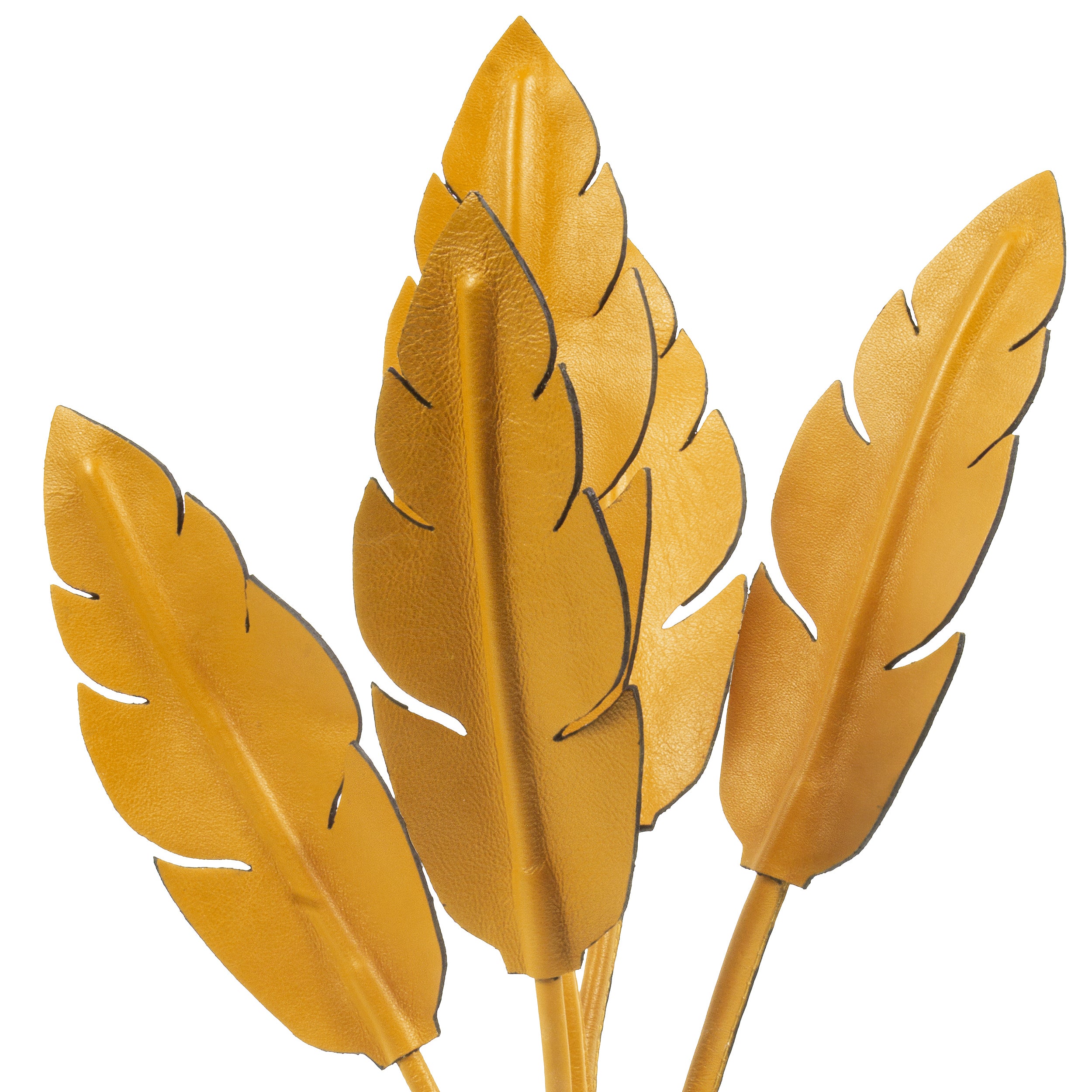 Mustard Banana Plant Pot in Leather by Patrícia Maranhão