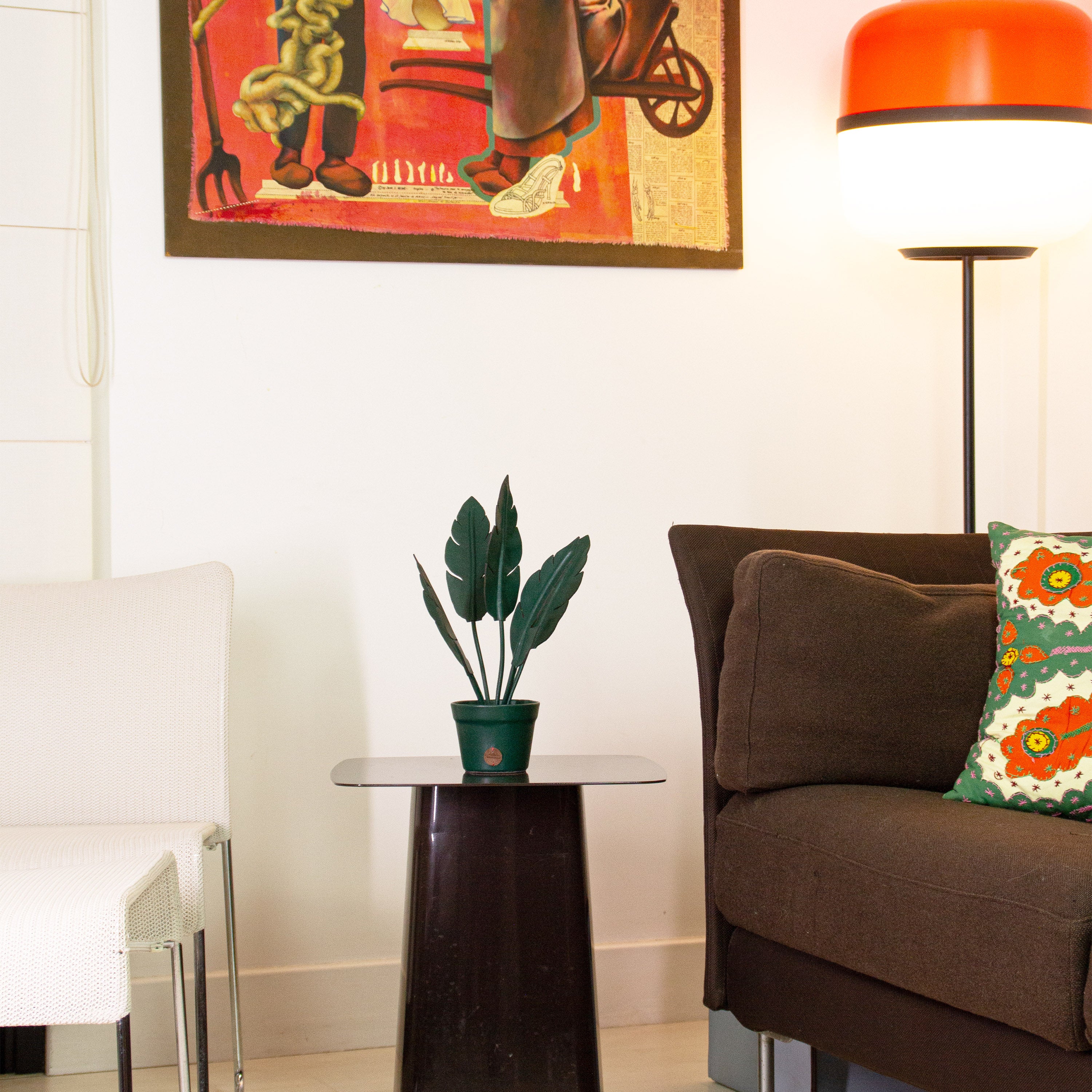 Green Banana Plant Pot in Leather by Patrícia Maranhão