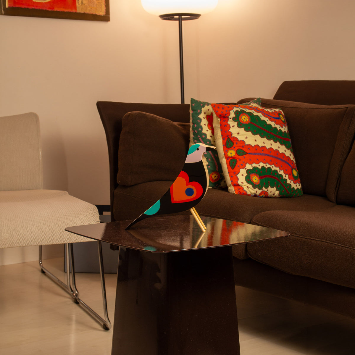 Pássaro Bird Eames Pop Escultura em Madeira