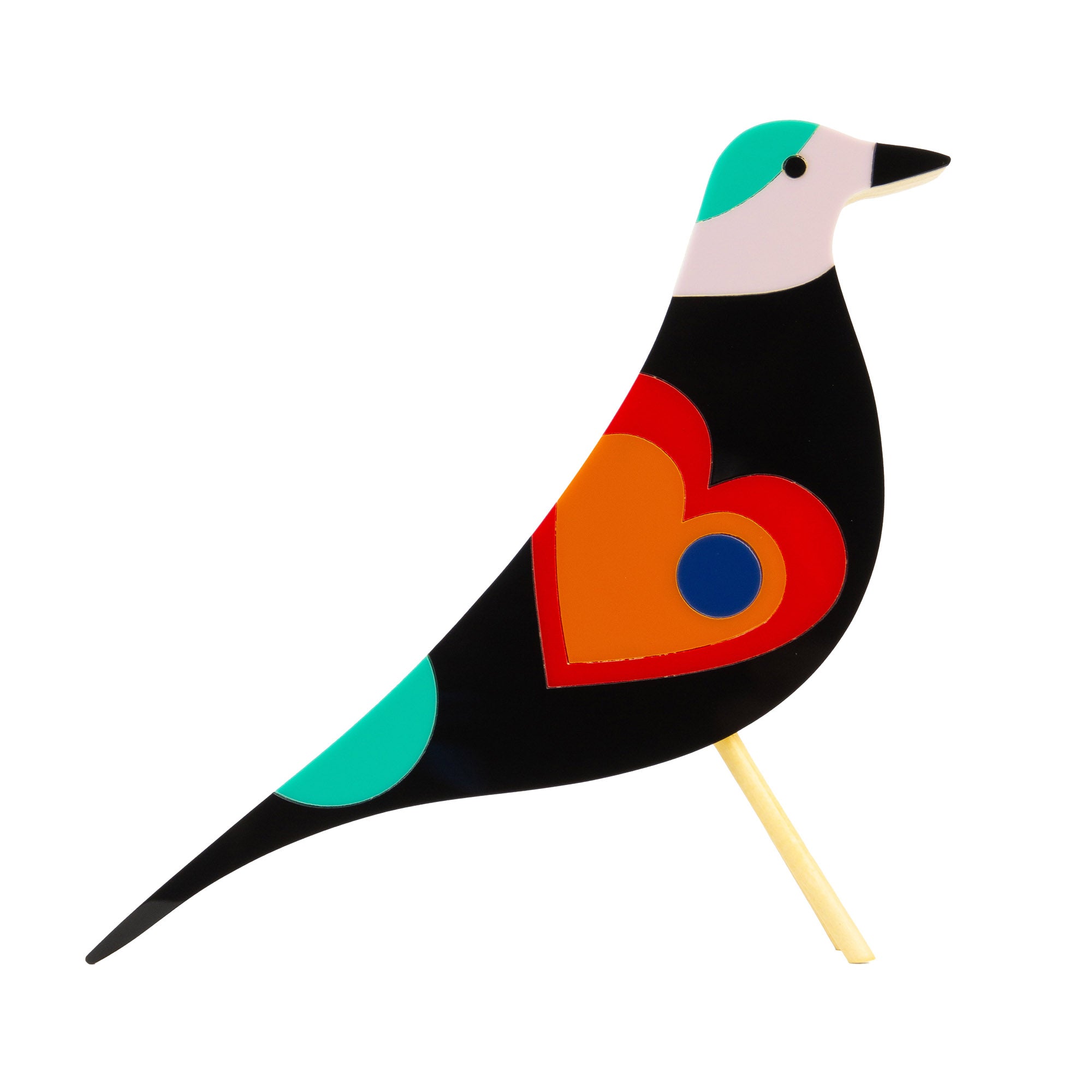 Pássaro Bird Eames Pop Escultura em Madeira