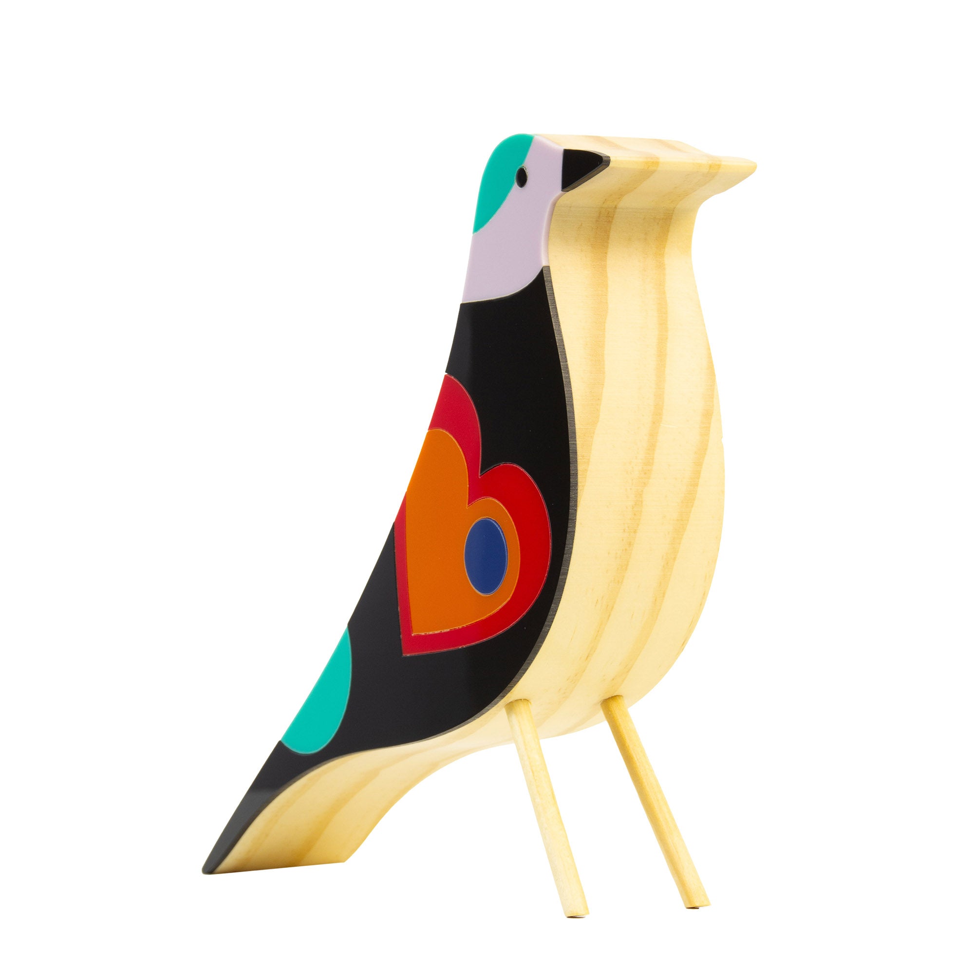 Pássaro Bird Eames Pop Escultura em Madeira