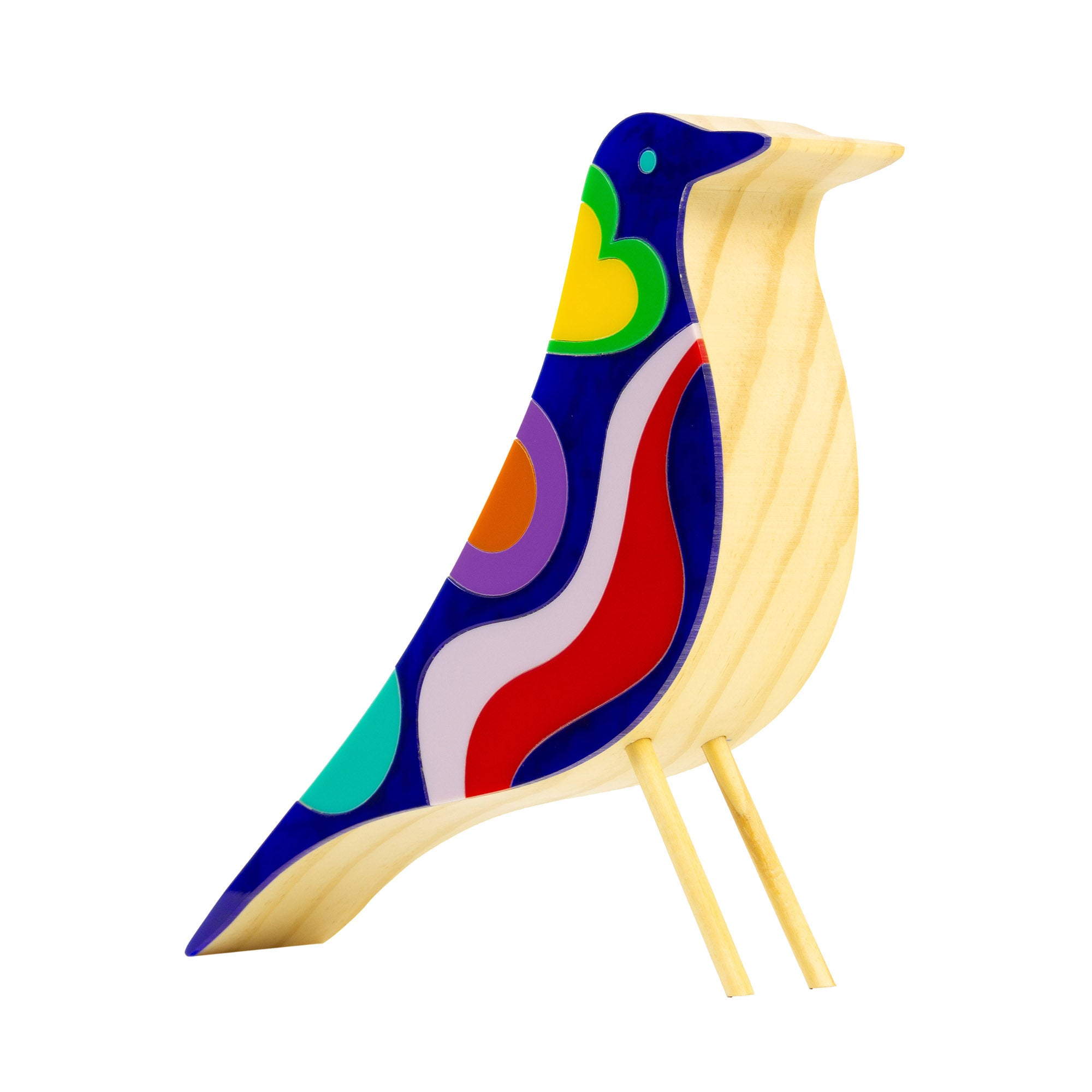 Pássaro Bird Eames Tropicália Escultura em Madeira
