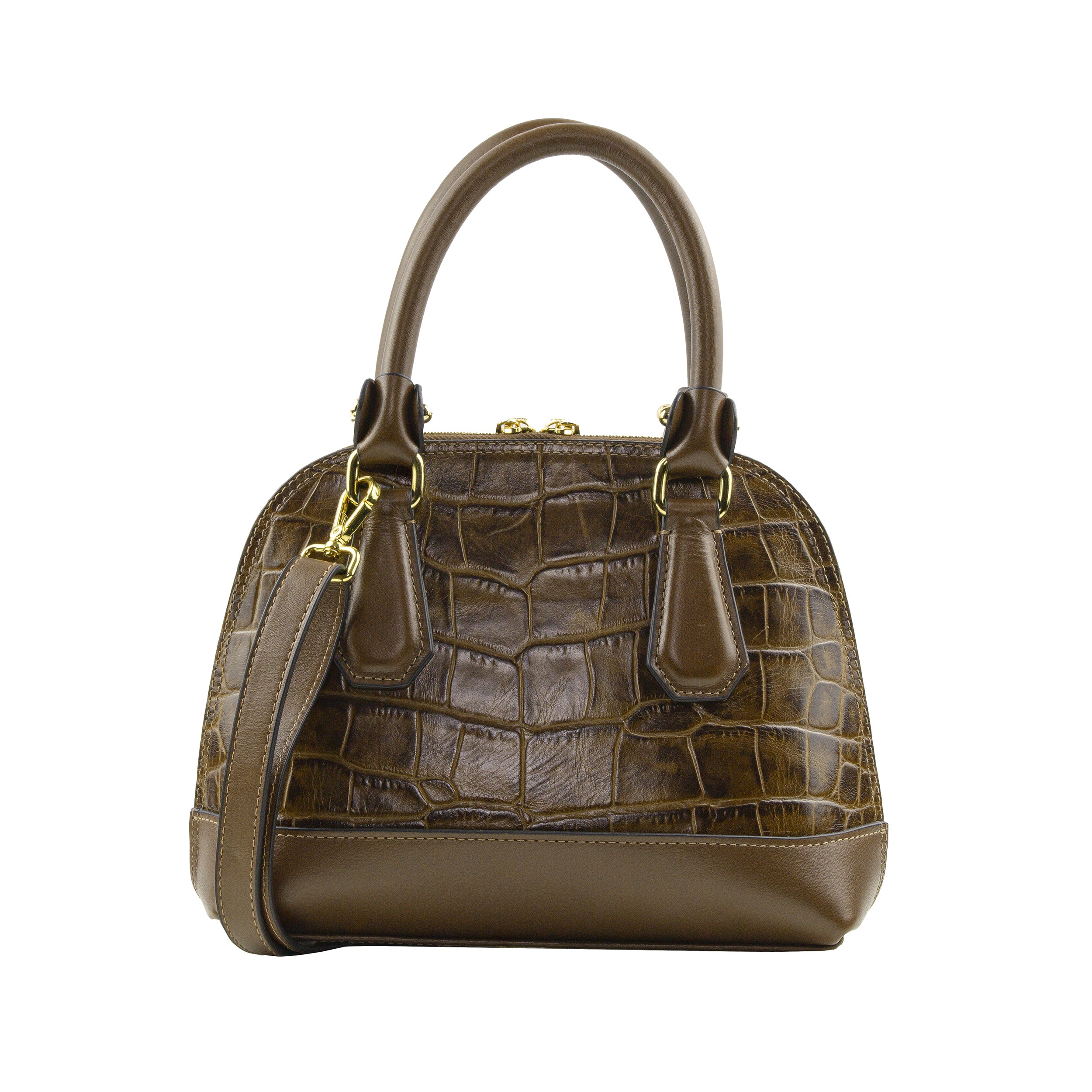 Bolsa Bowling Serena Croco P Caramelo Patrícia Maranhão