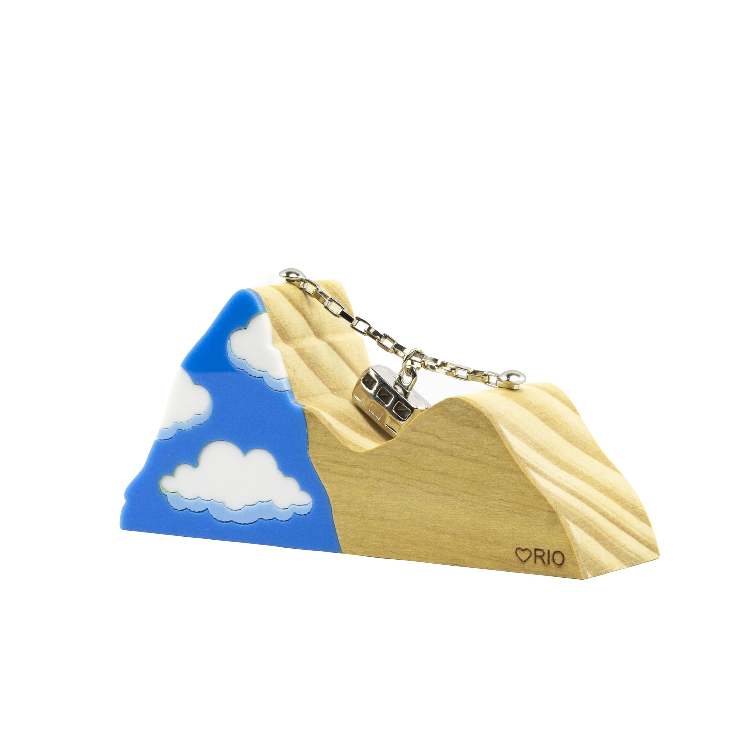 Wooden Sculpture Cable Car River In The Clouds Mini Patrícia Maranhão