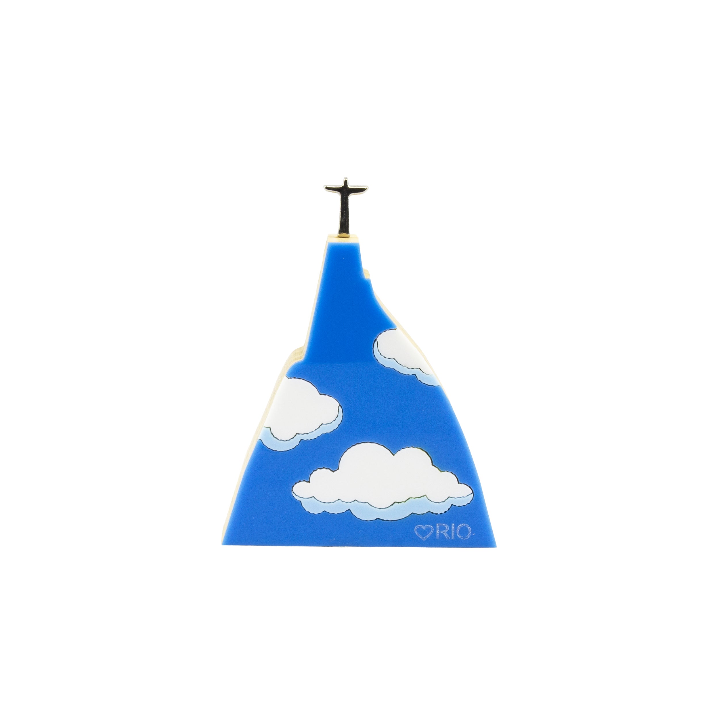 Corcovado Mini Wood Sculpture In The Clouds Patricia Maranhão