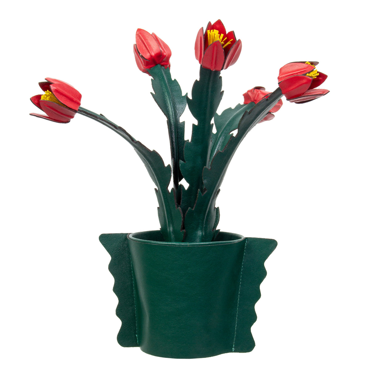 Flor de Maio Vaso Linux em Couro