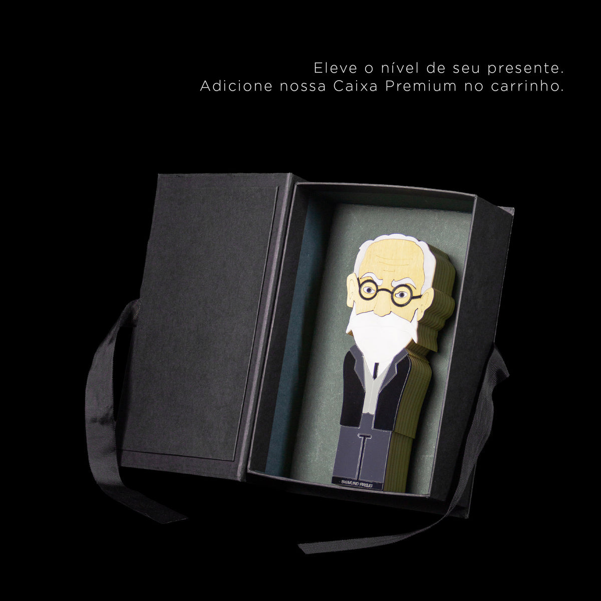 Sigmund Freud Kokeshi Escultura de Madeira