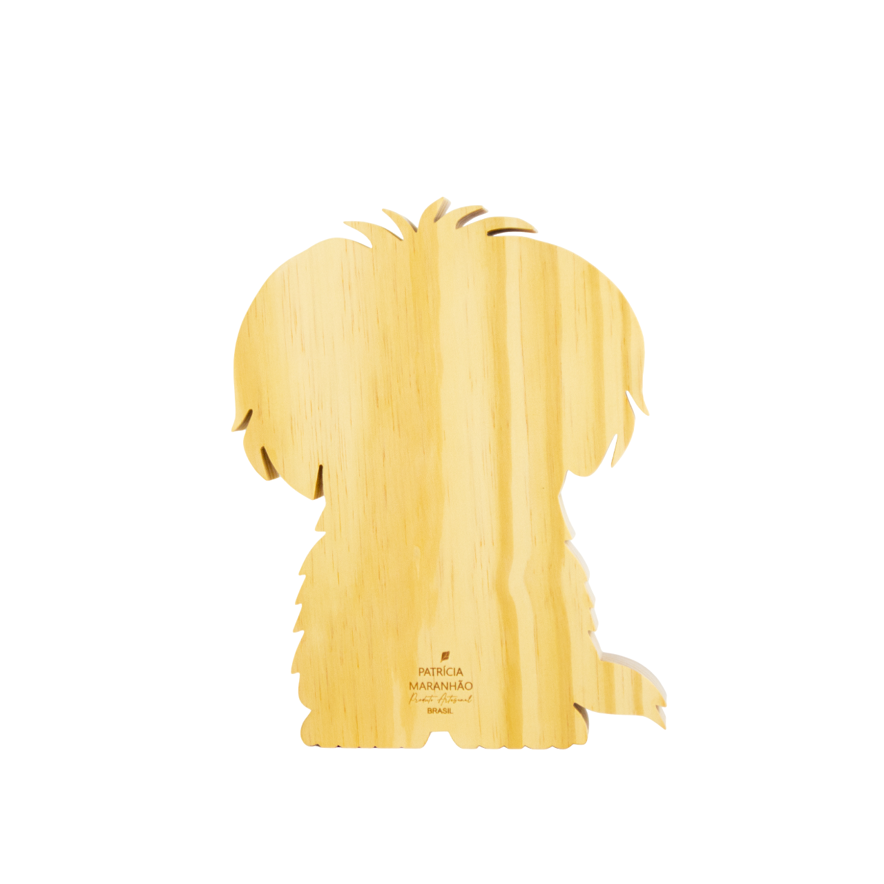 Escultura de Madeira Cachorro Shih-Tzu Branco Patricia Maranhão
