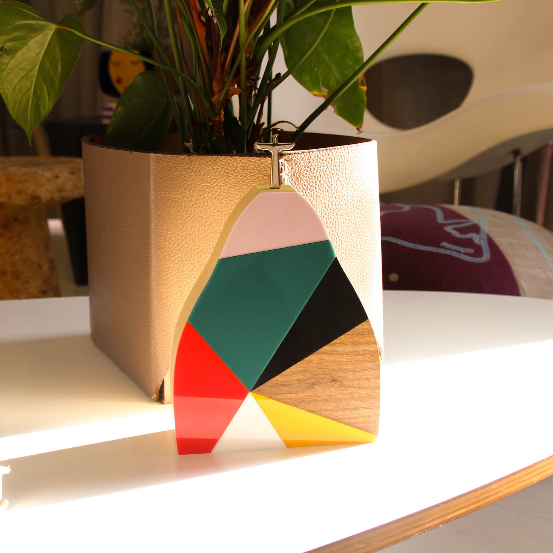 Wooden Sculpture Corcovado Geo Color M Patricia Maranhão