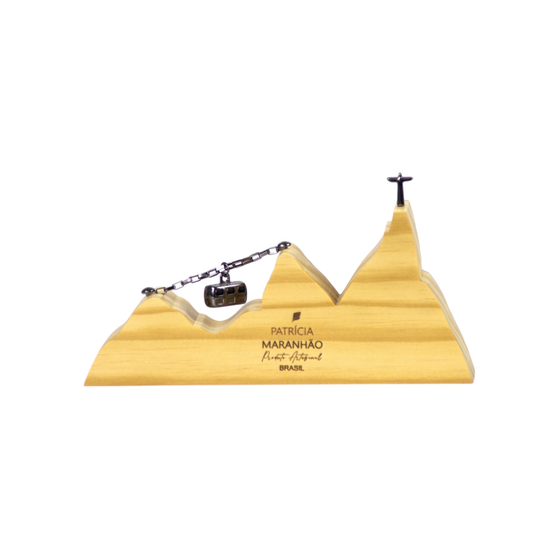 Wooden Sculpture Landscape Silver Rio Mini Patricia Maranhão