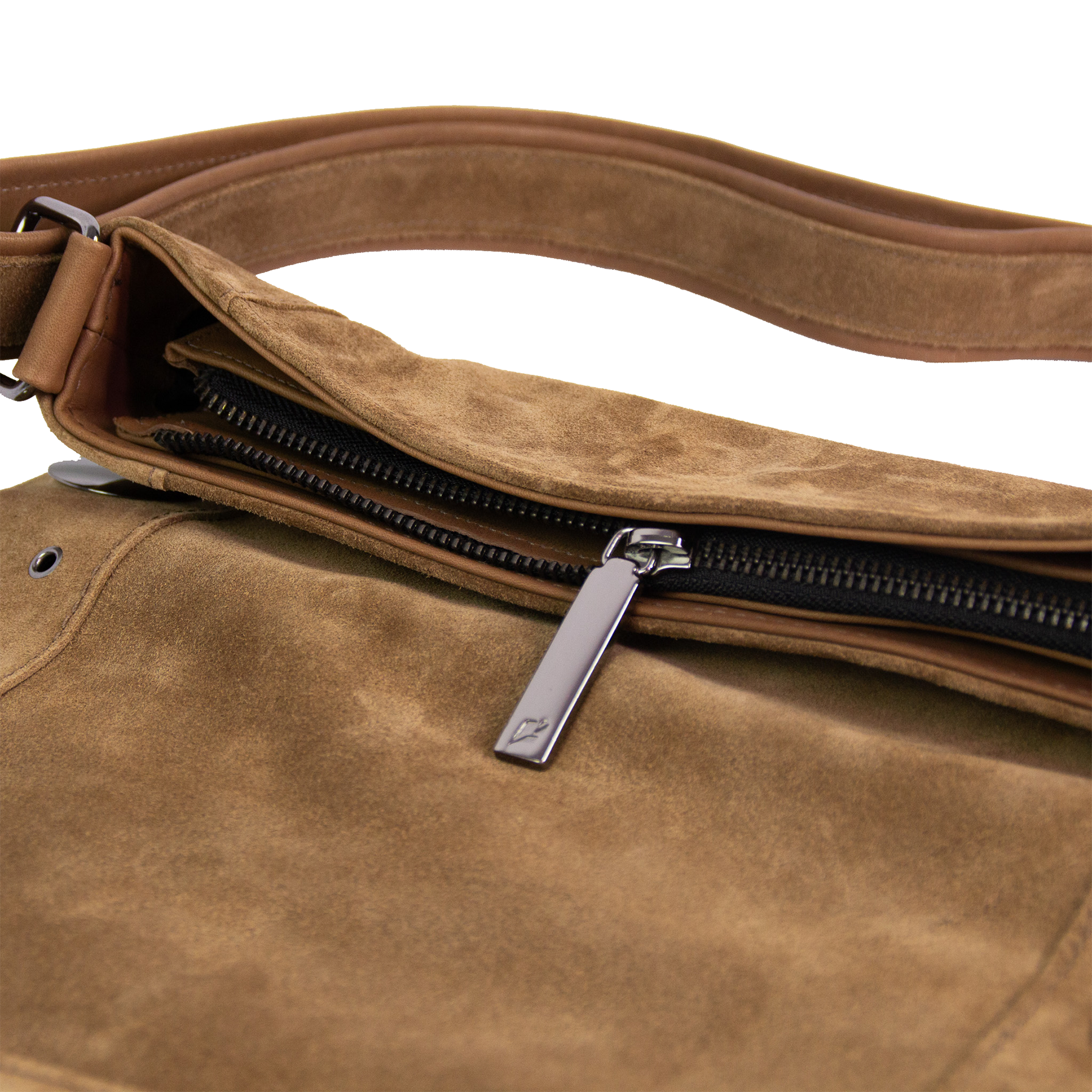 James Boho Crossbody Bag in Genuine Mocha Mousse Leather with Fringe by Patrícia Maranhão