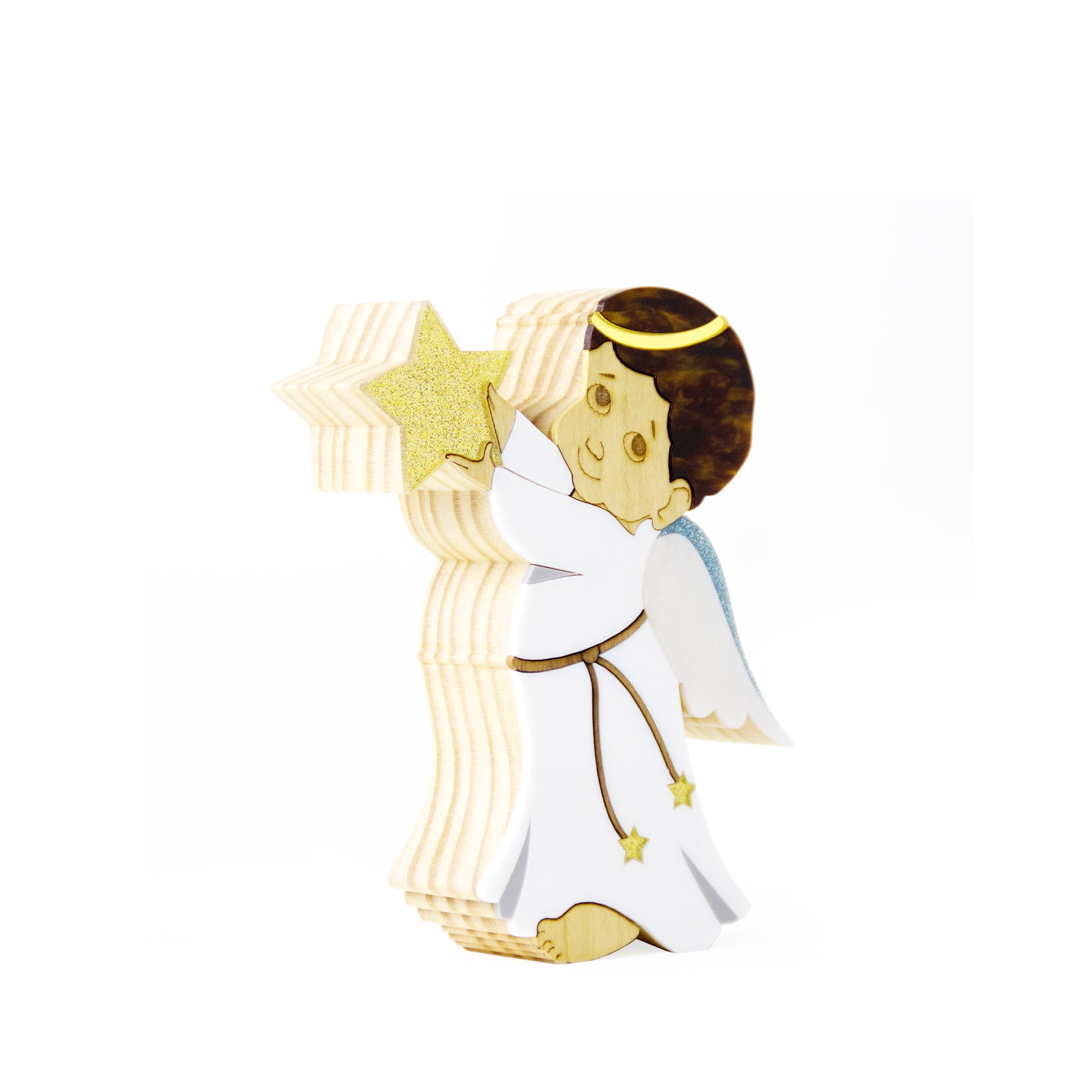 Wooden Sculpture Angel Arthur Mini Patricia Maranhão
